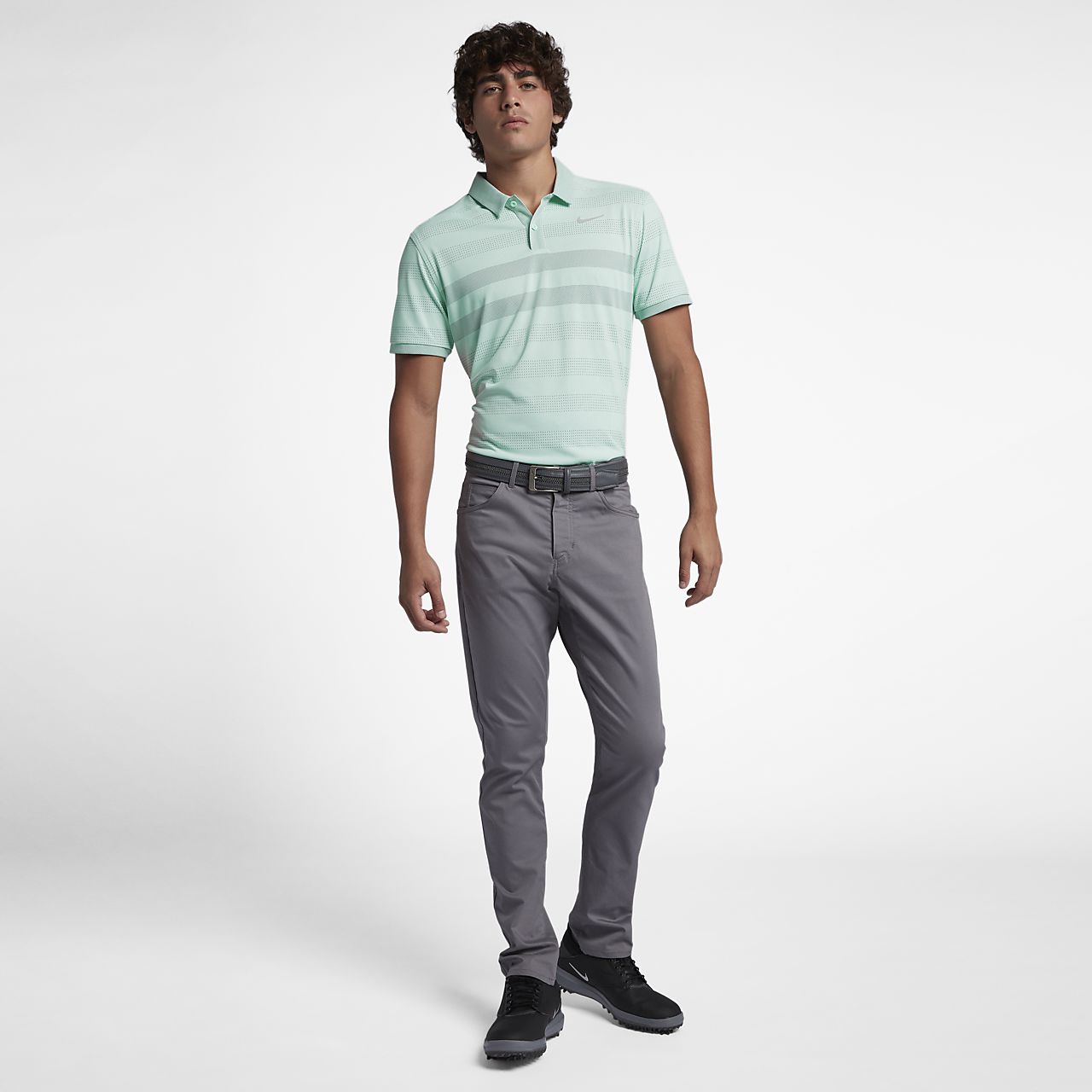 nike men's techknit stripe golf polo