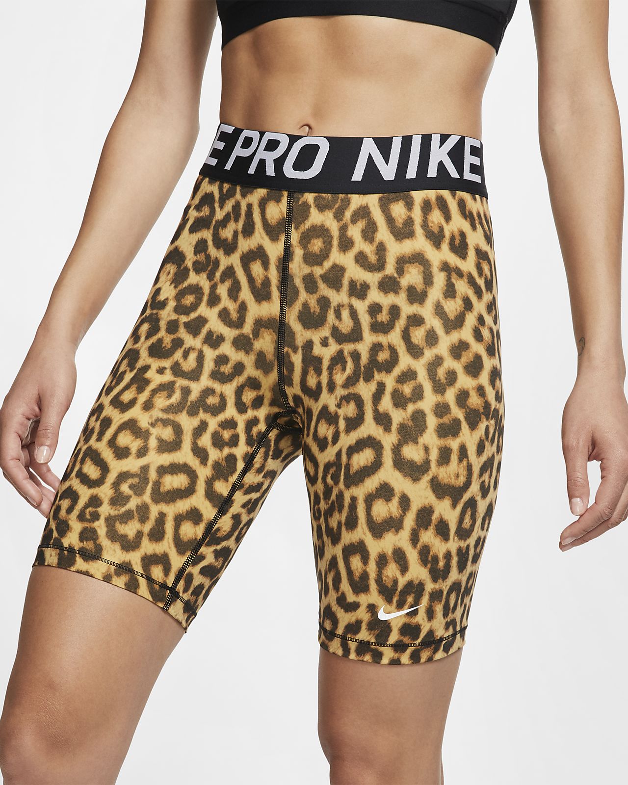 nike pro leopard print shorts