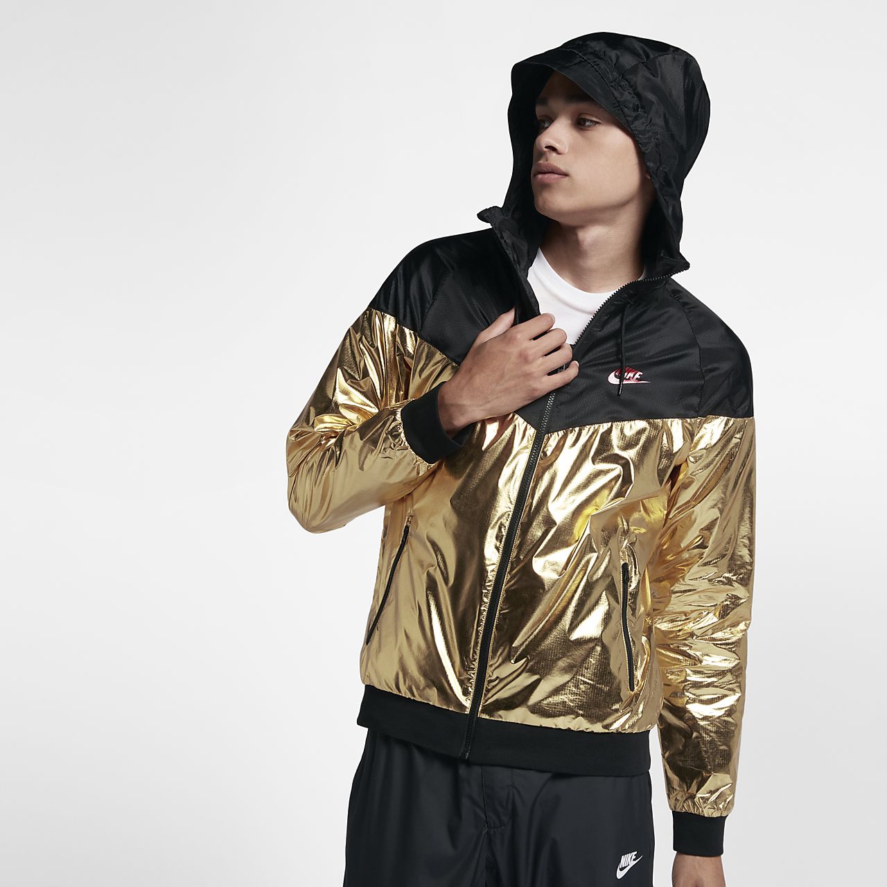 gold nike windbreaker