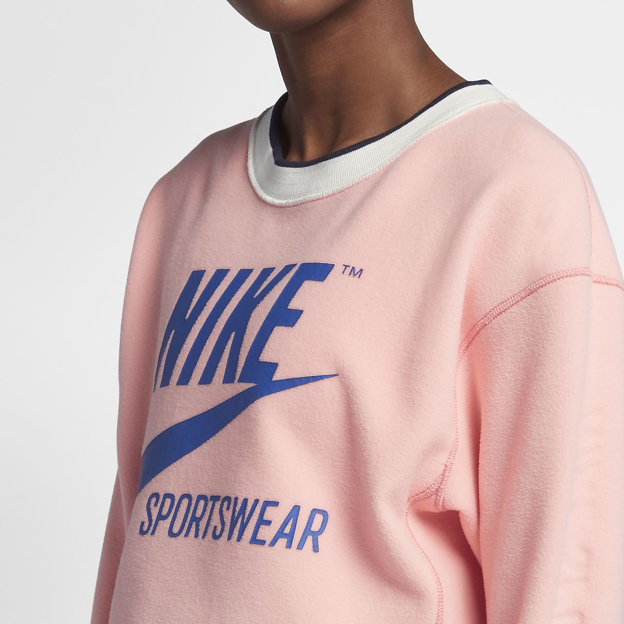 nike sportswear reversible fleece cropped sweatshirt