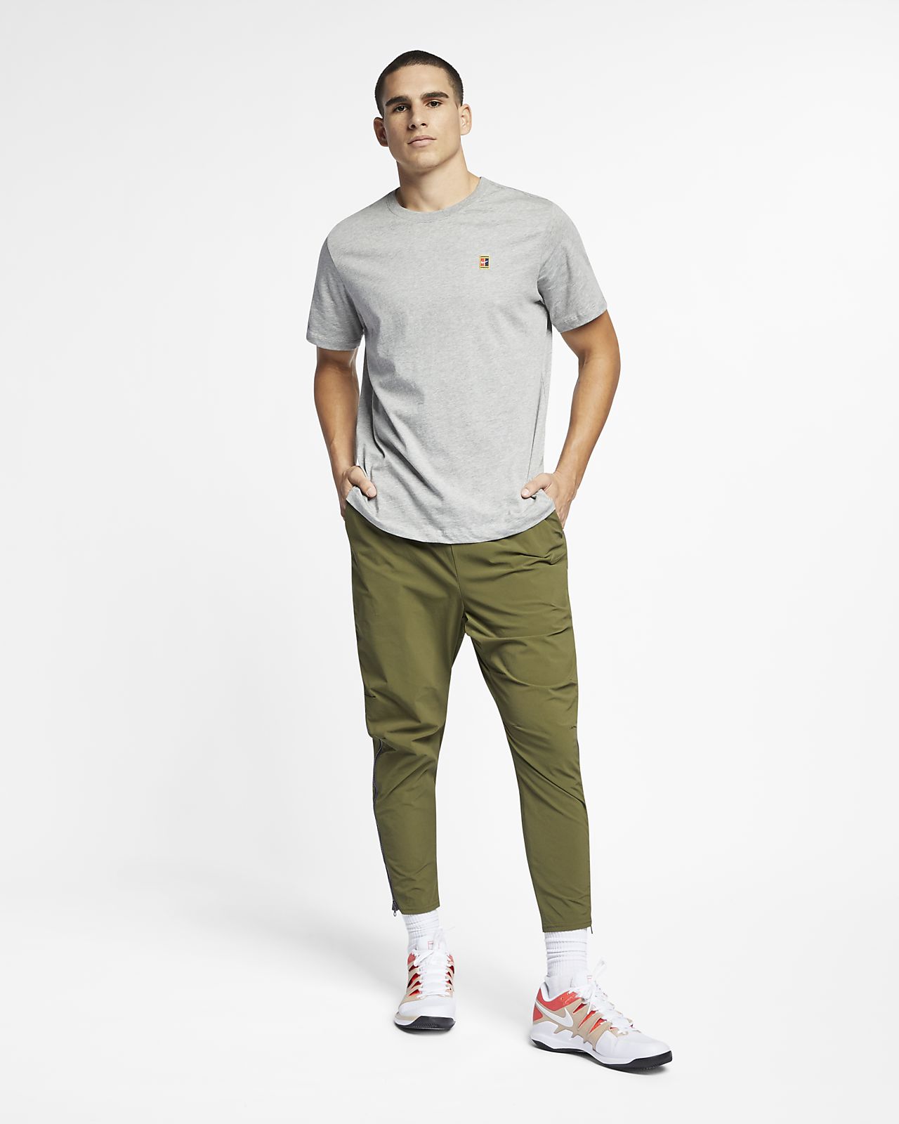 nike court tennis heritage logo t shirt mens