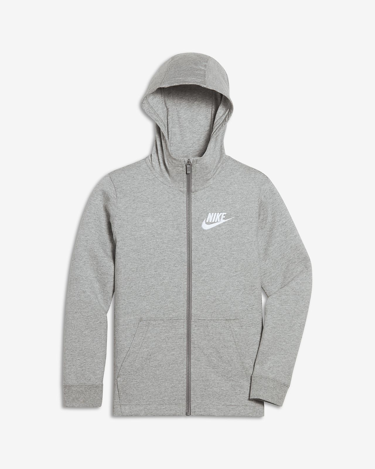 nike zip up hoodie grey
