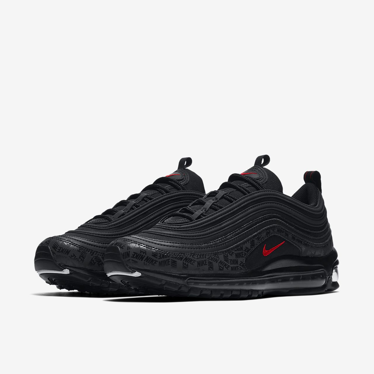 mens nike air max 97 shoes black/university red/black mens nike air max 97 shoes black/university red/black
