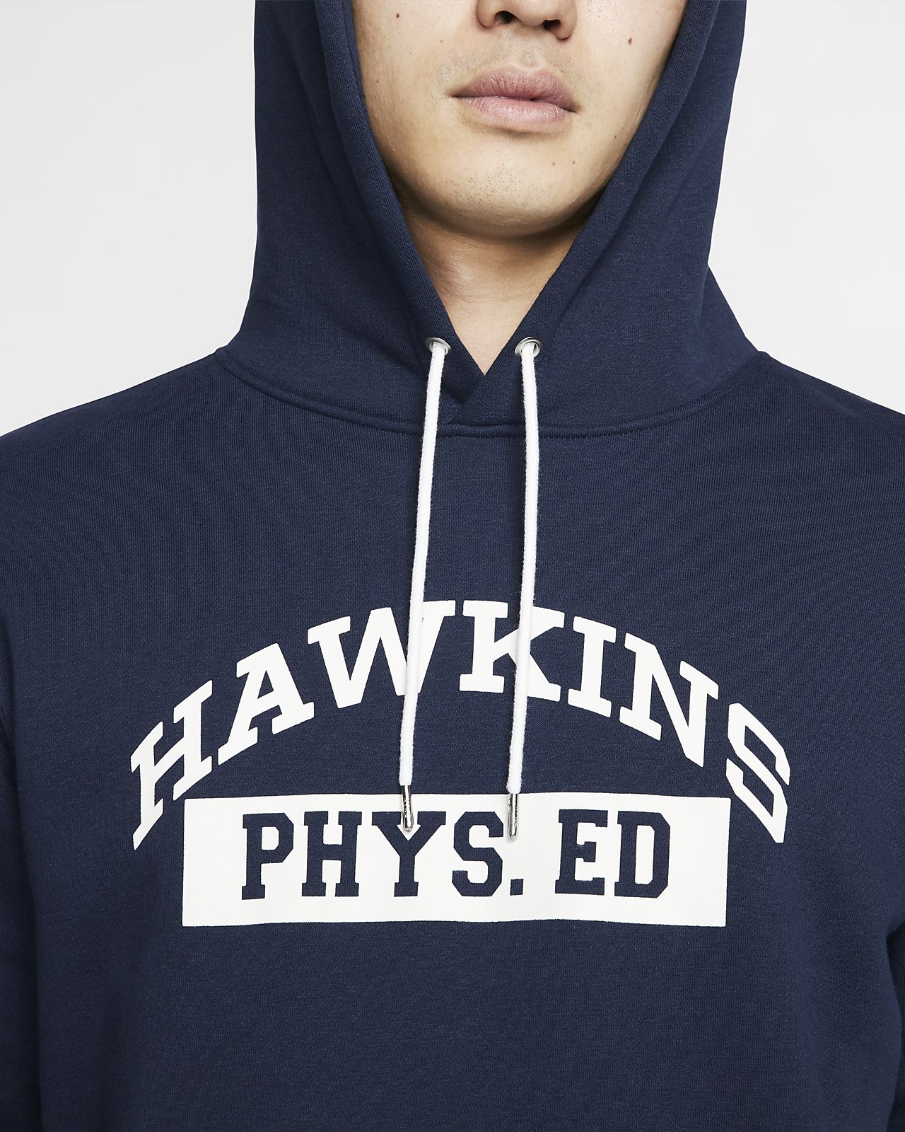 e109d7905c nike x stranger things club po hoodie navy white Nike x Stranger Things PO Hoodie Dark Grey HeatherWhiteFir