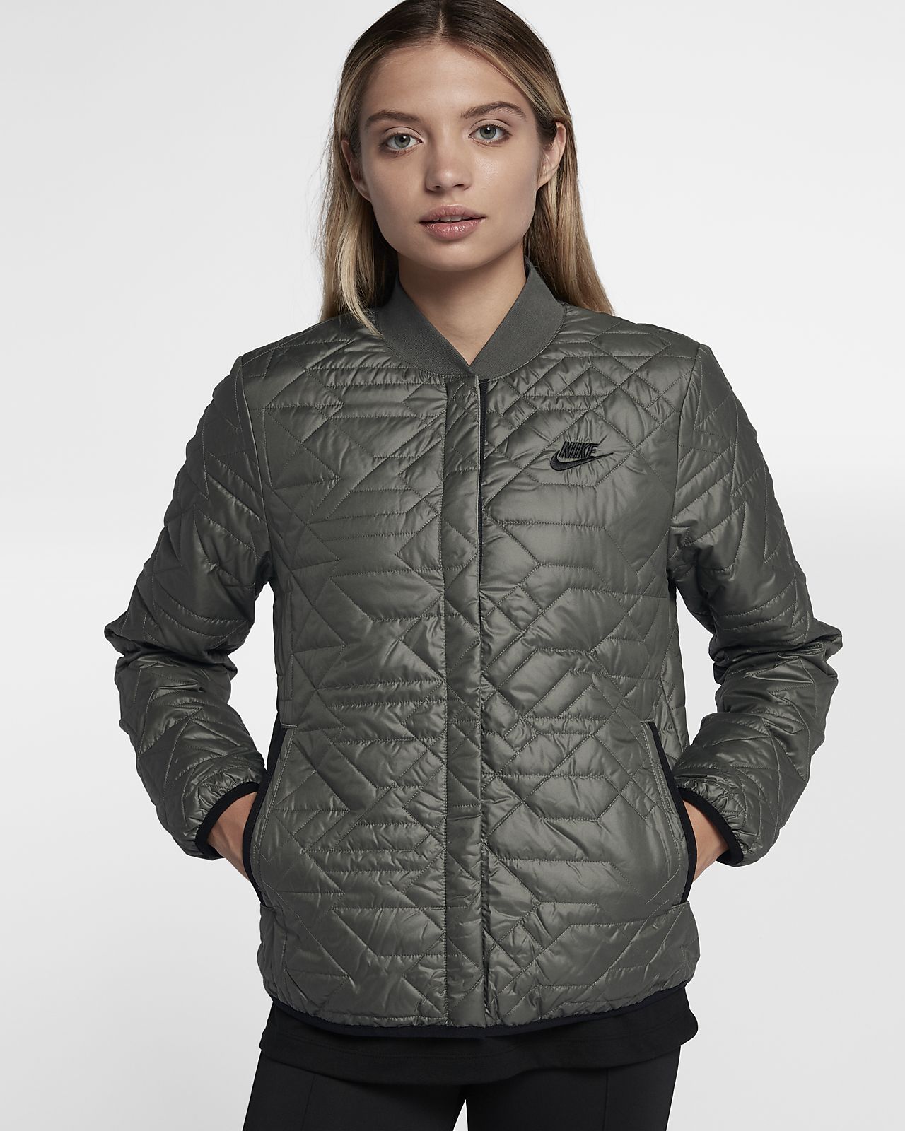 nike padded jacket blue