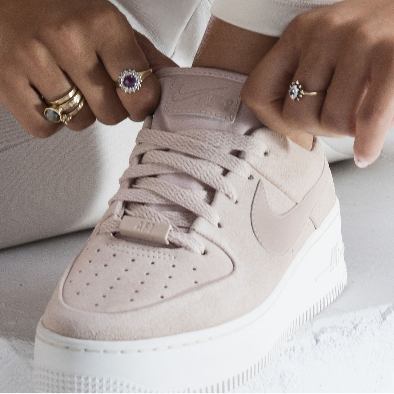nike lilac ice air force 1 sage trainers