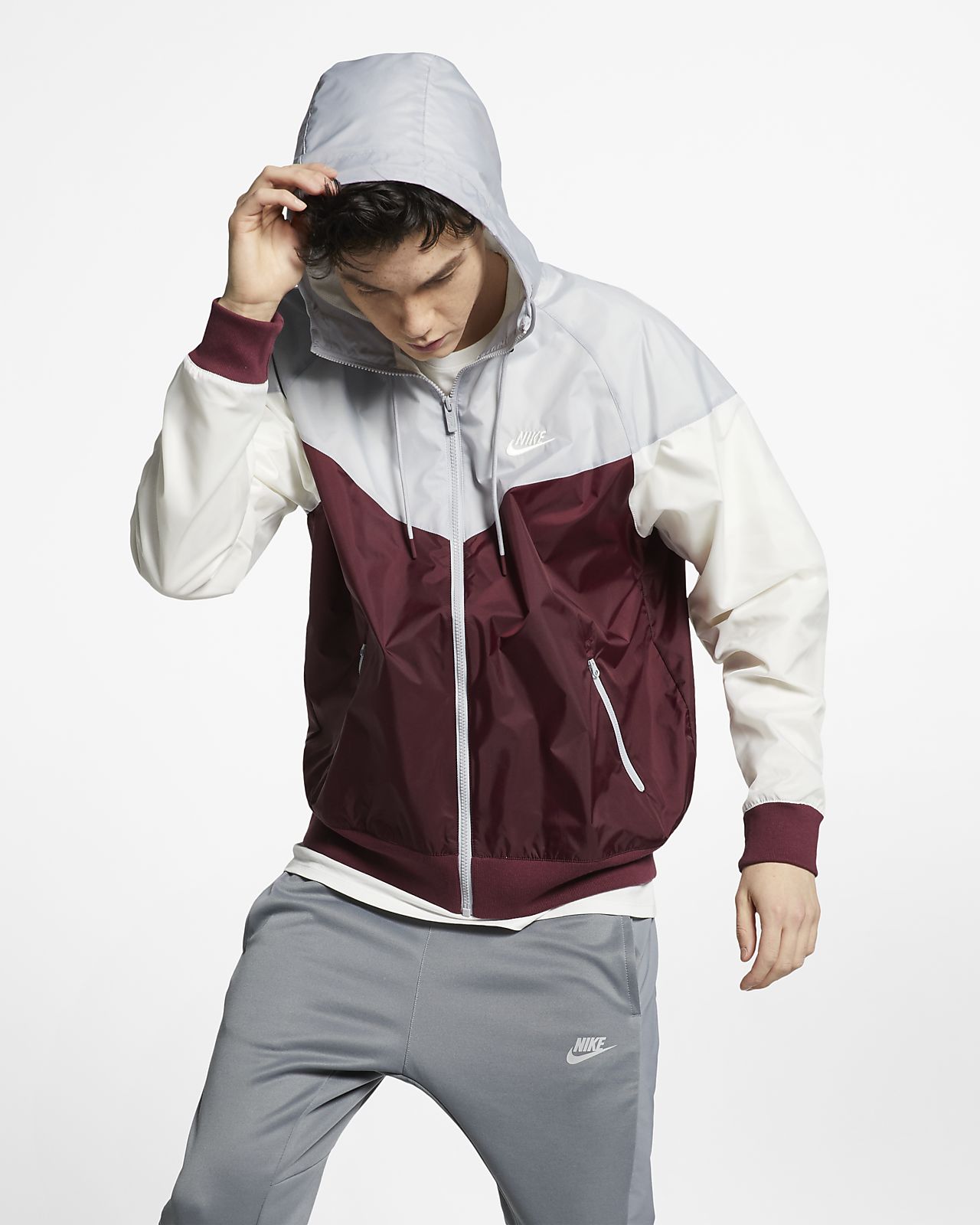 maroon nike windbreaker