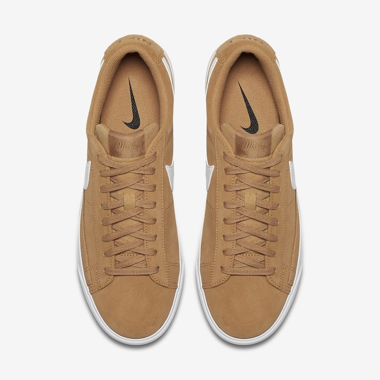 nike suede blazer trainers in khaki and white