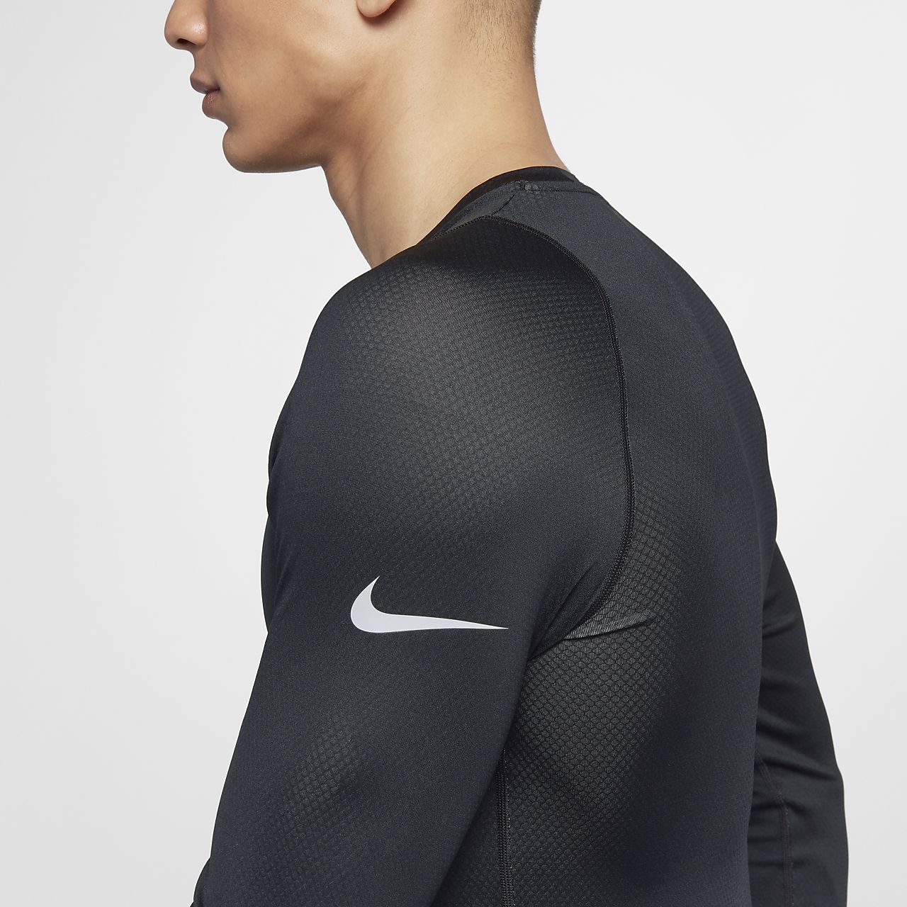 Nike Pro Colorburst Mens Long Sleeve Top Agbu Hye Geen - gray long sleeve nike workout shirt roblox