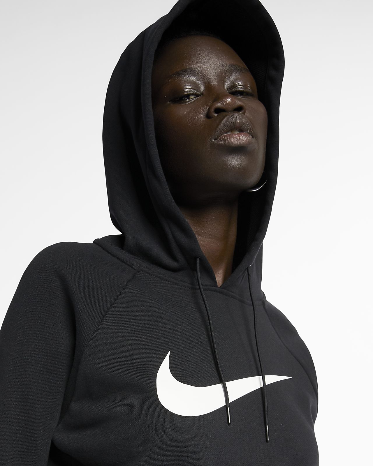 women's cropped french terry hoodie nike sportswear swoosh