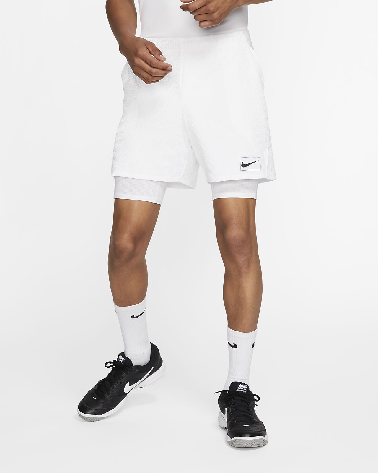 nike court shorts white