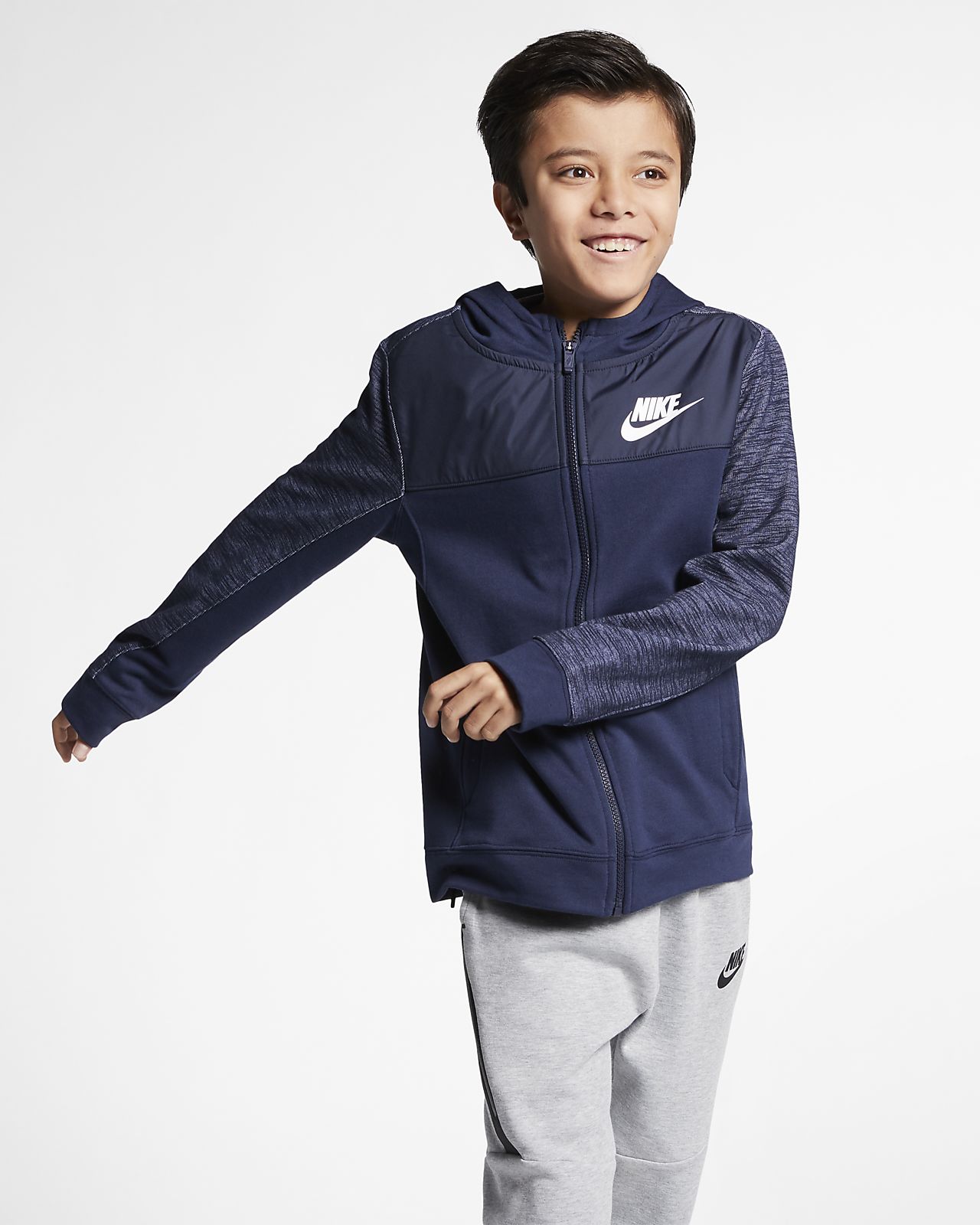 Nike Sportswear Advance 15 Herren Hoodie mit durchgehendem Nike Sportswear Advance 15 Herren Hoodie mit durchgehendem