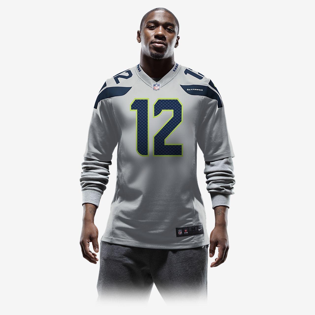 grey and black seahawks jersey