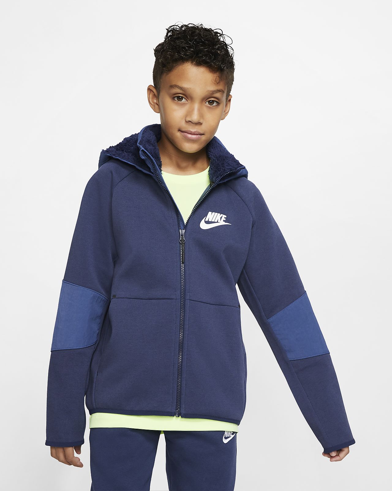 navy nike tech hoodie