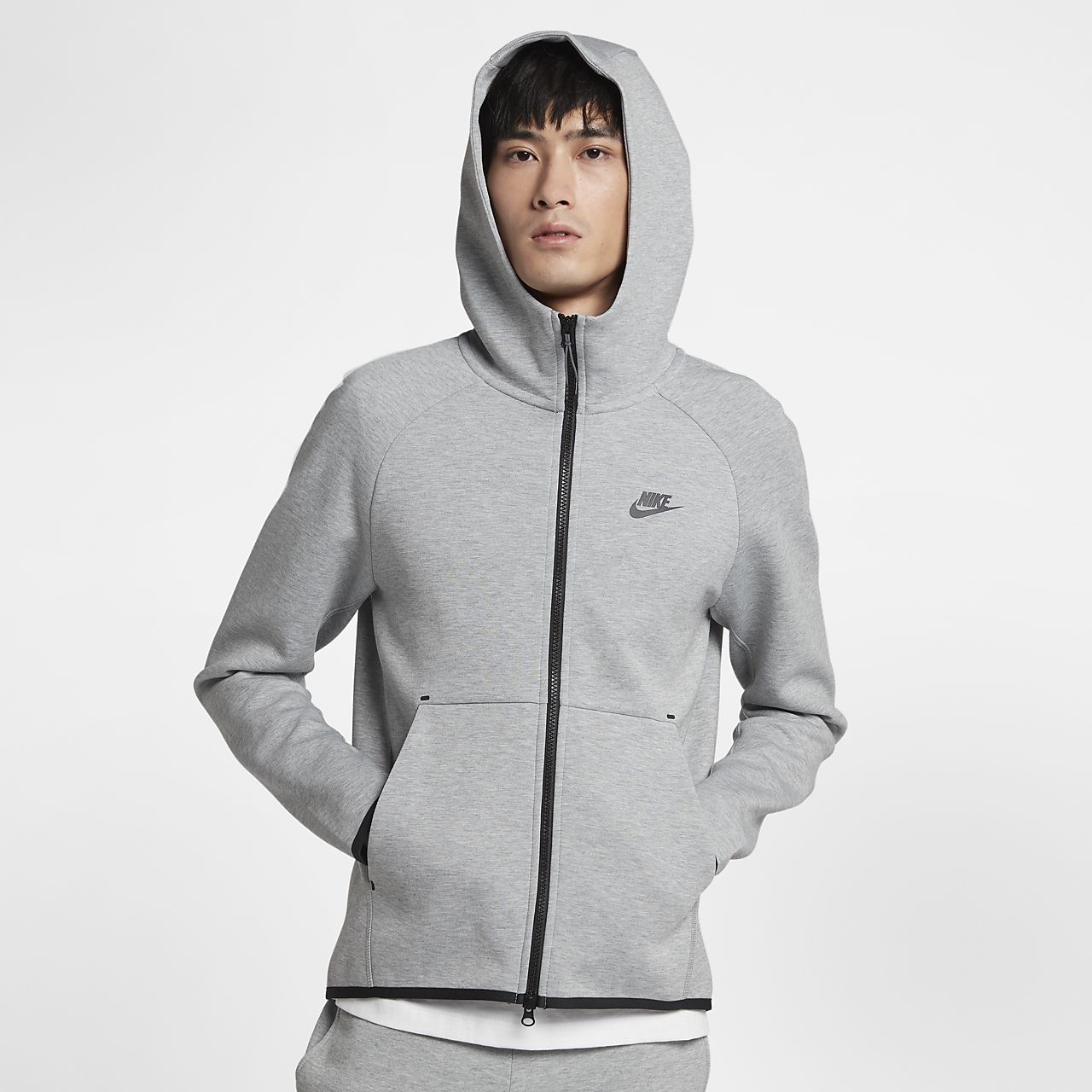 Nike Women/'s Jacket Sportswear Tech Fleece All Black Warm Zip Running Hoodies