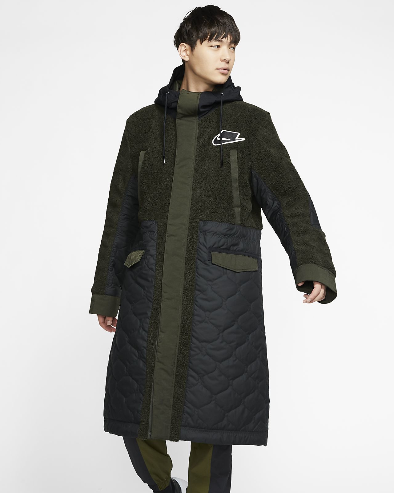 nike air quilted fleece parka