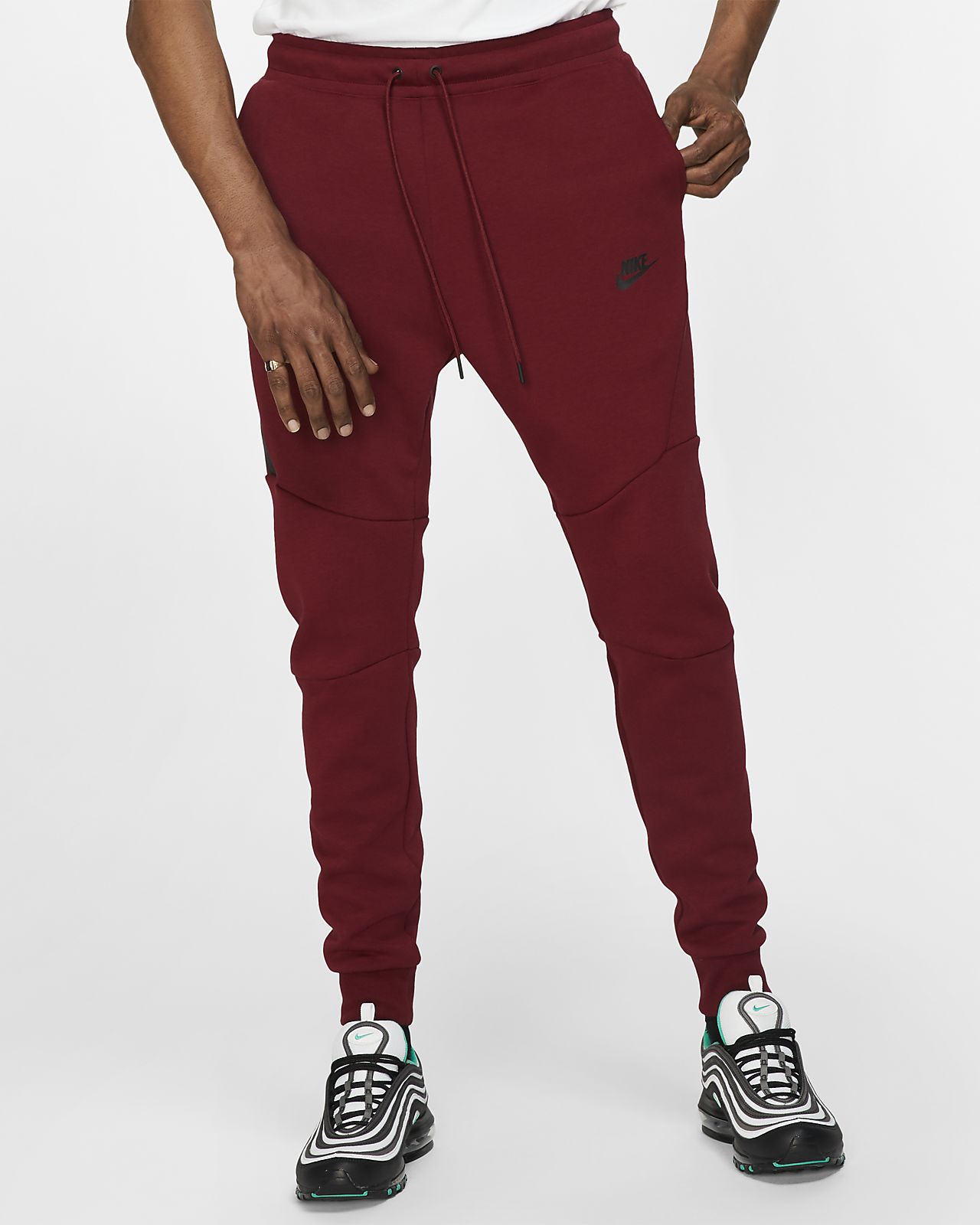 red mens nike joggers