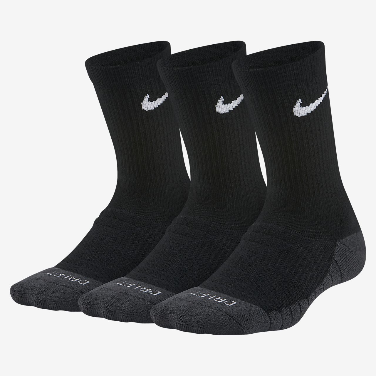 Nike DriFIT Little Kids' Cushioned Crew Socks (3 Pairs).