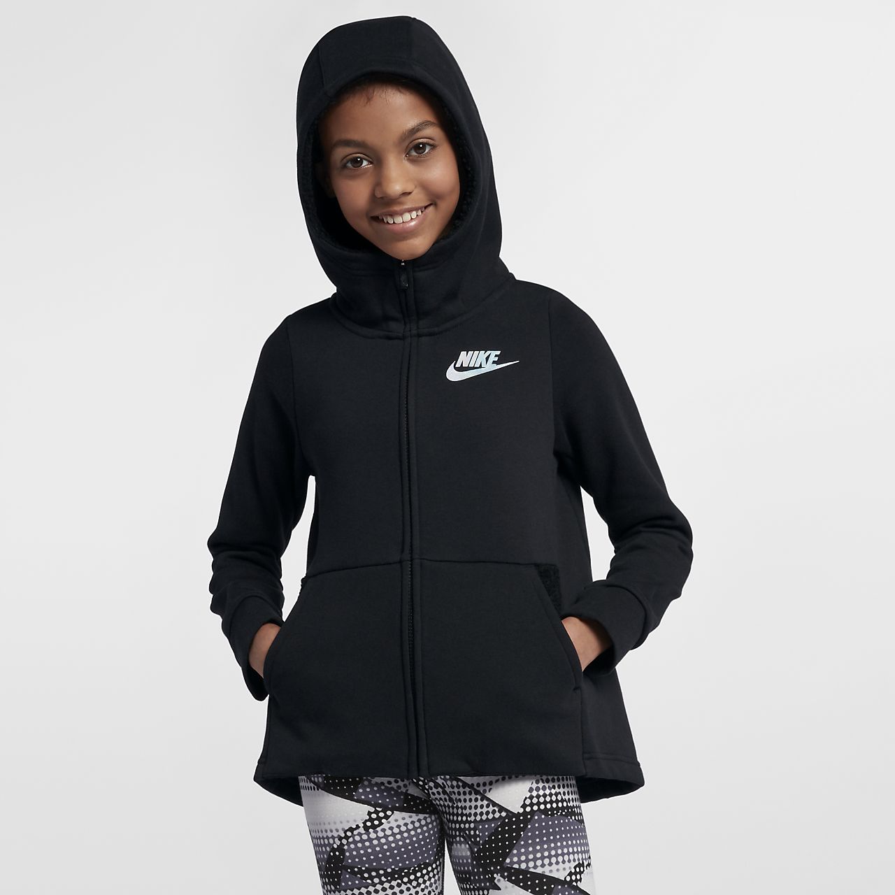 Completo Grande Capucha Con De Sudadera Cierre Para Sportswear Nike Talla Niña eEYWHID29