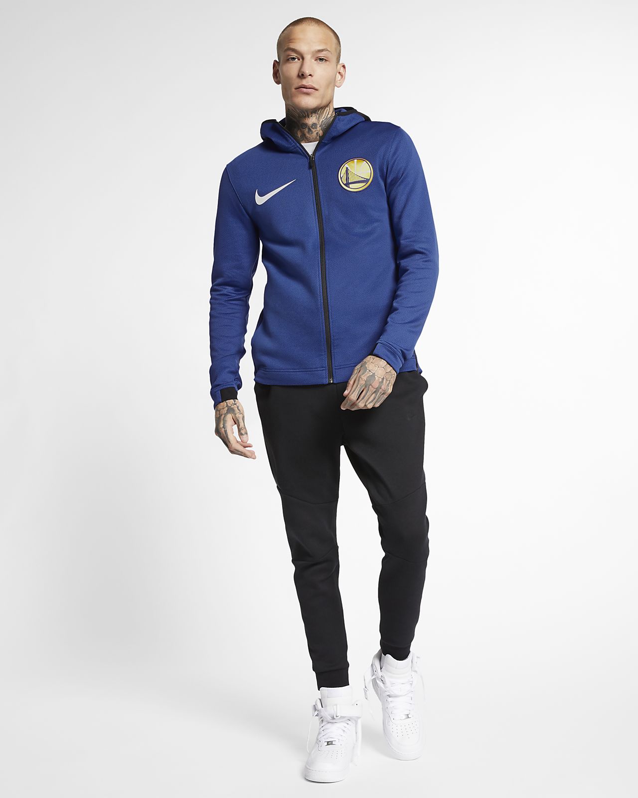 Men's Nike Royal Golden State Warriors Authentic Showtime Therma Flex  Performance Full-Zip Hoodie