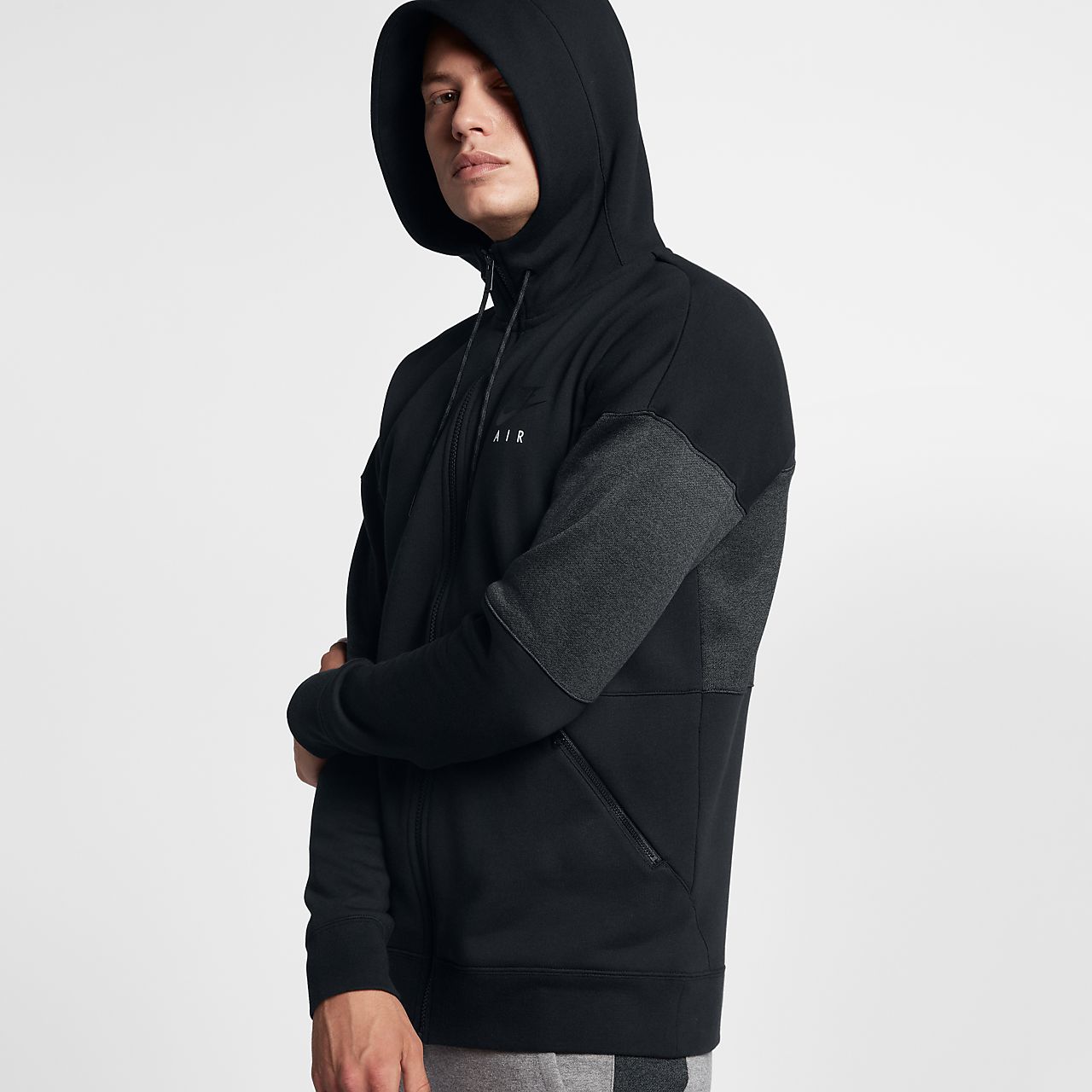 black nike zip up