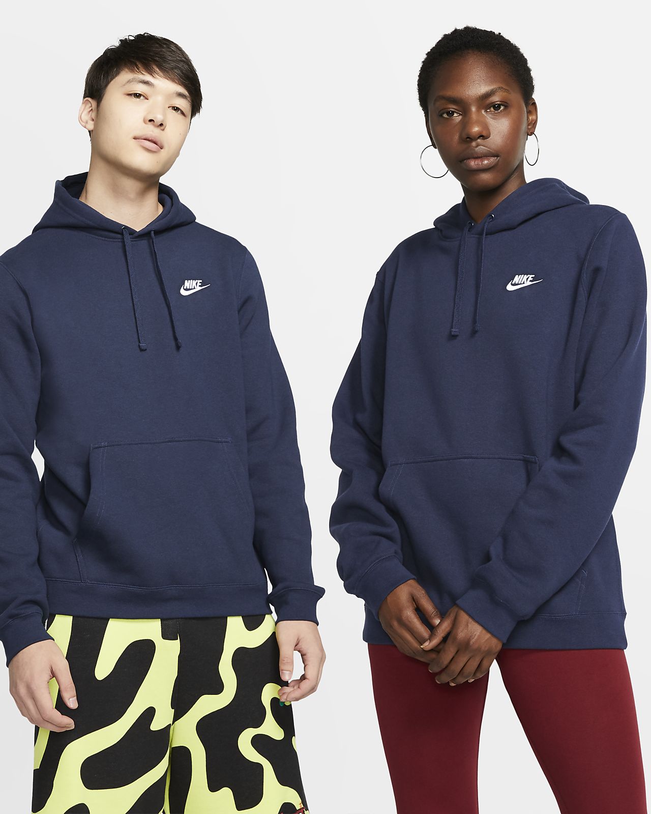 nike club fleece hoodie blue