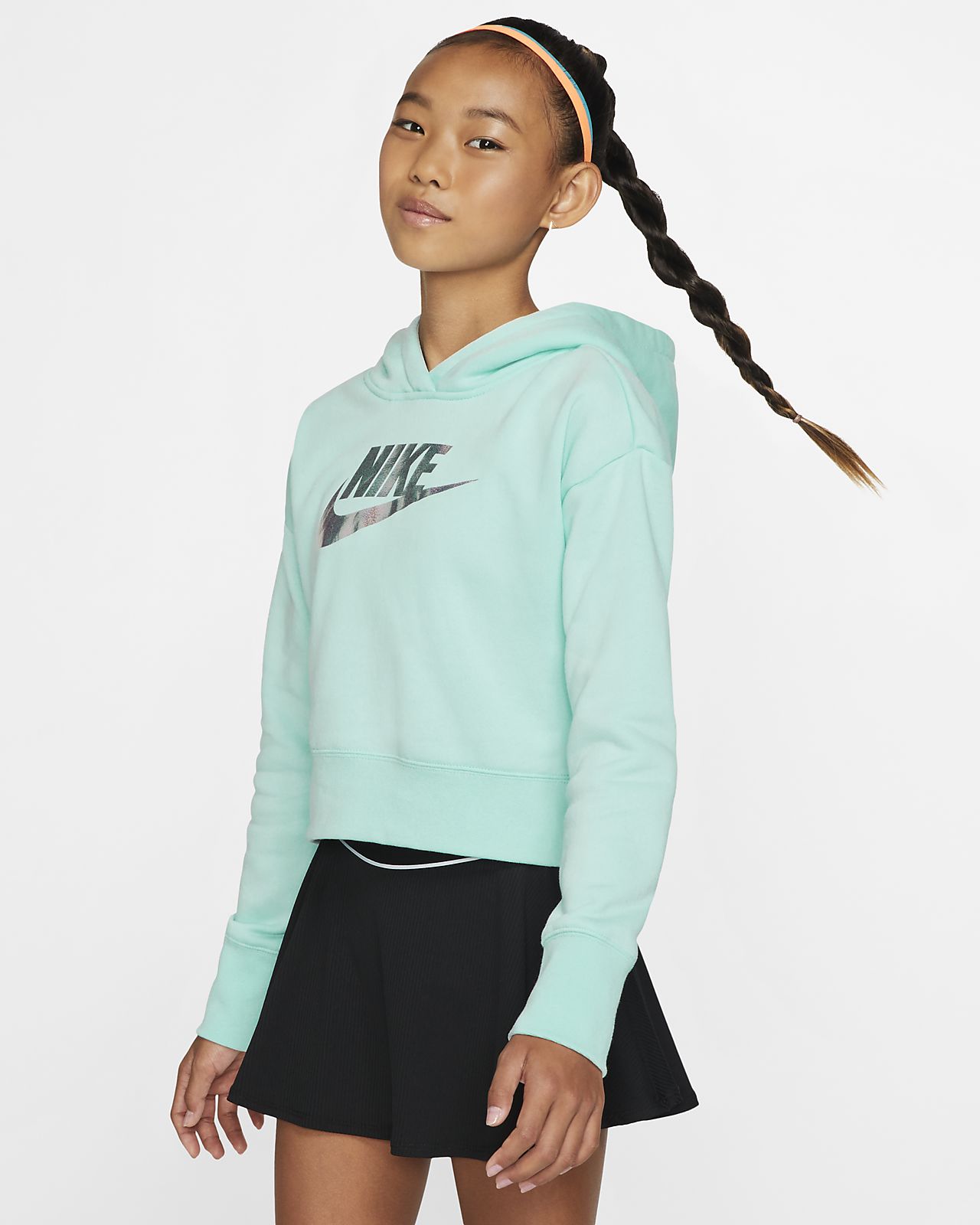 nike girls cropped hoodie