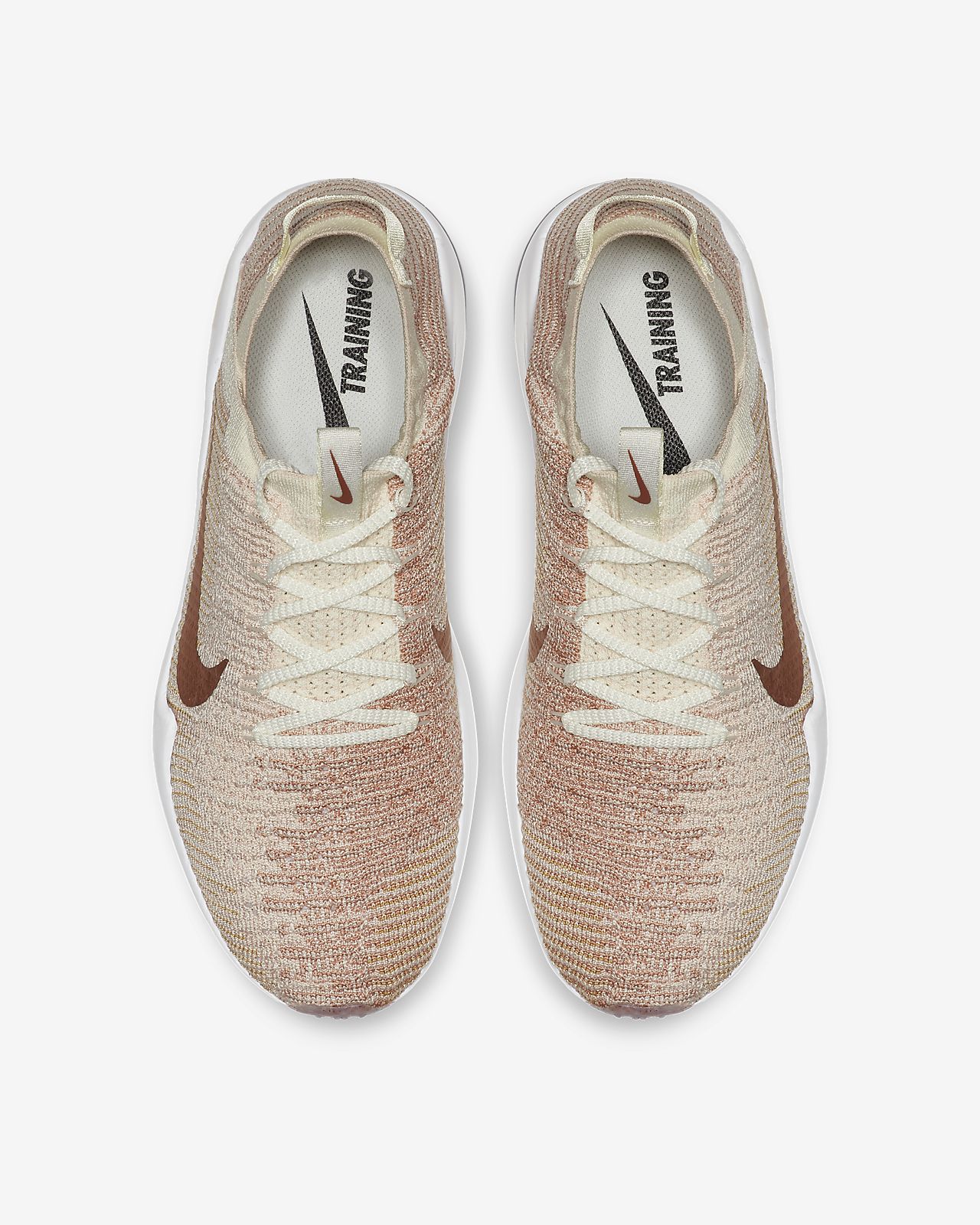 nike training air zoom fearless sneakers in rose gold