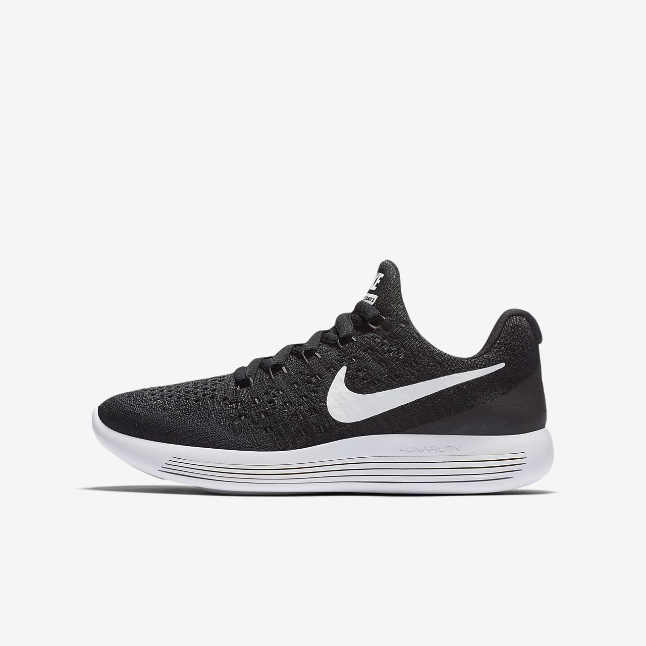 Nike LunarEpic Low Flyknit 2 Kids Running Shoes Black/Anthracite/White Nike LunarEpic Low Flyknit 2 Kids Running Shoes Black/Anthracite/White