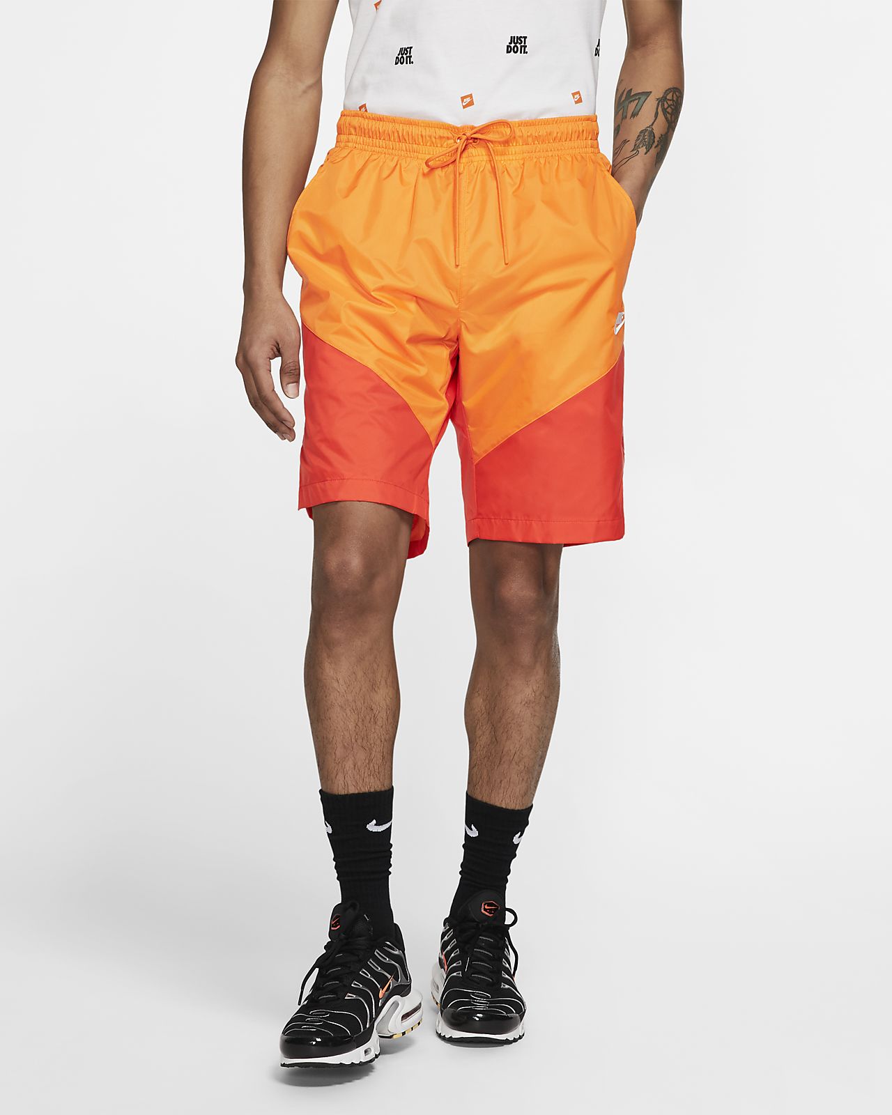 nike just do it shorts orange