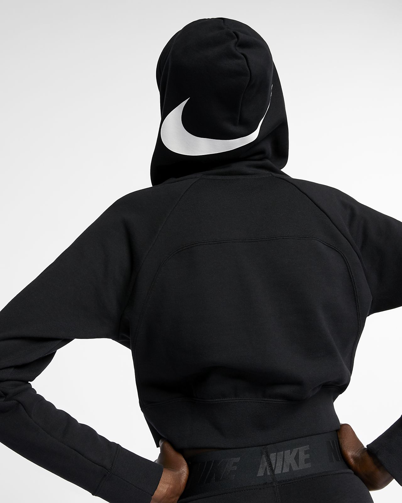 women's cropped french terry hoodie nike sportswear swoosh