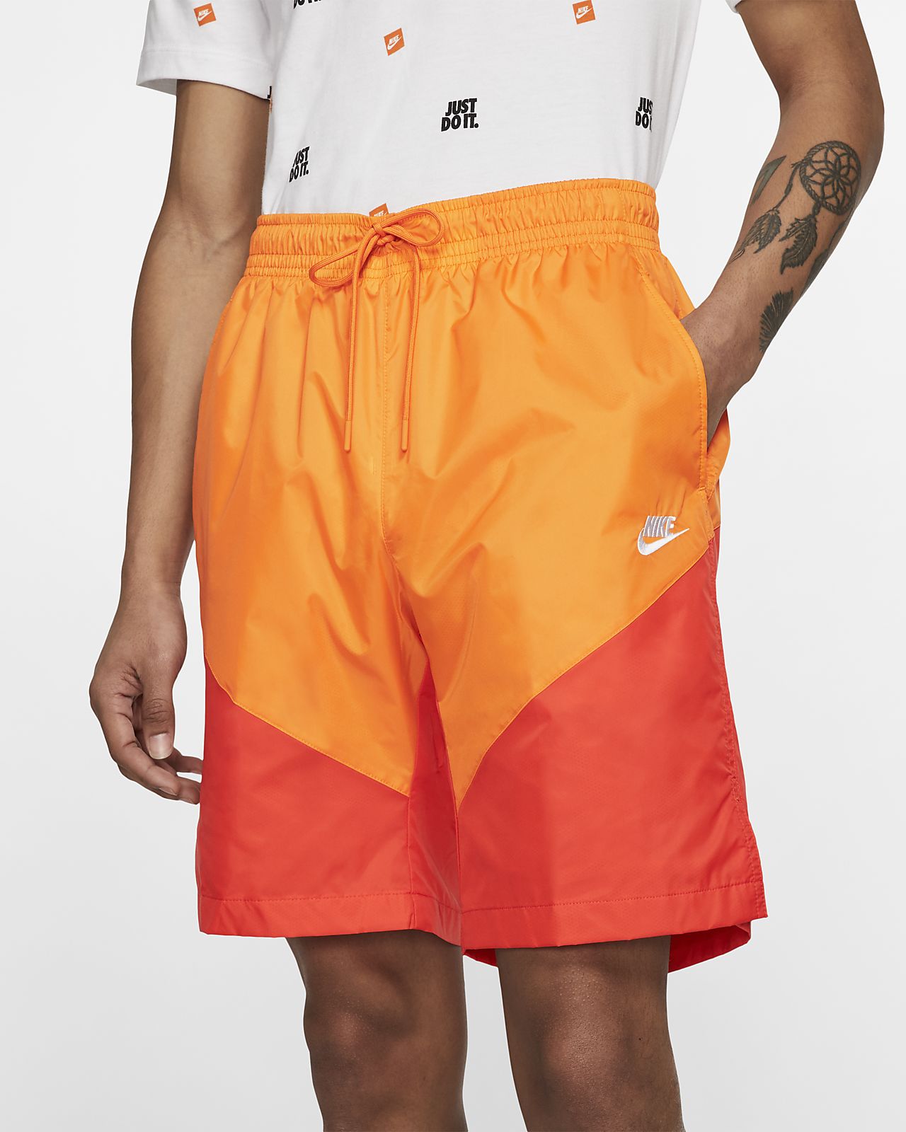 orange nike mens shorts