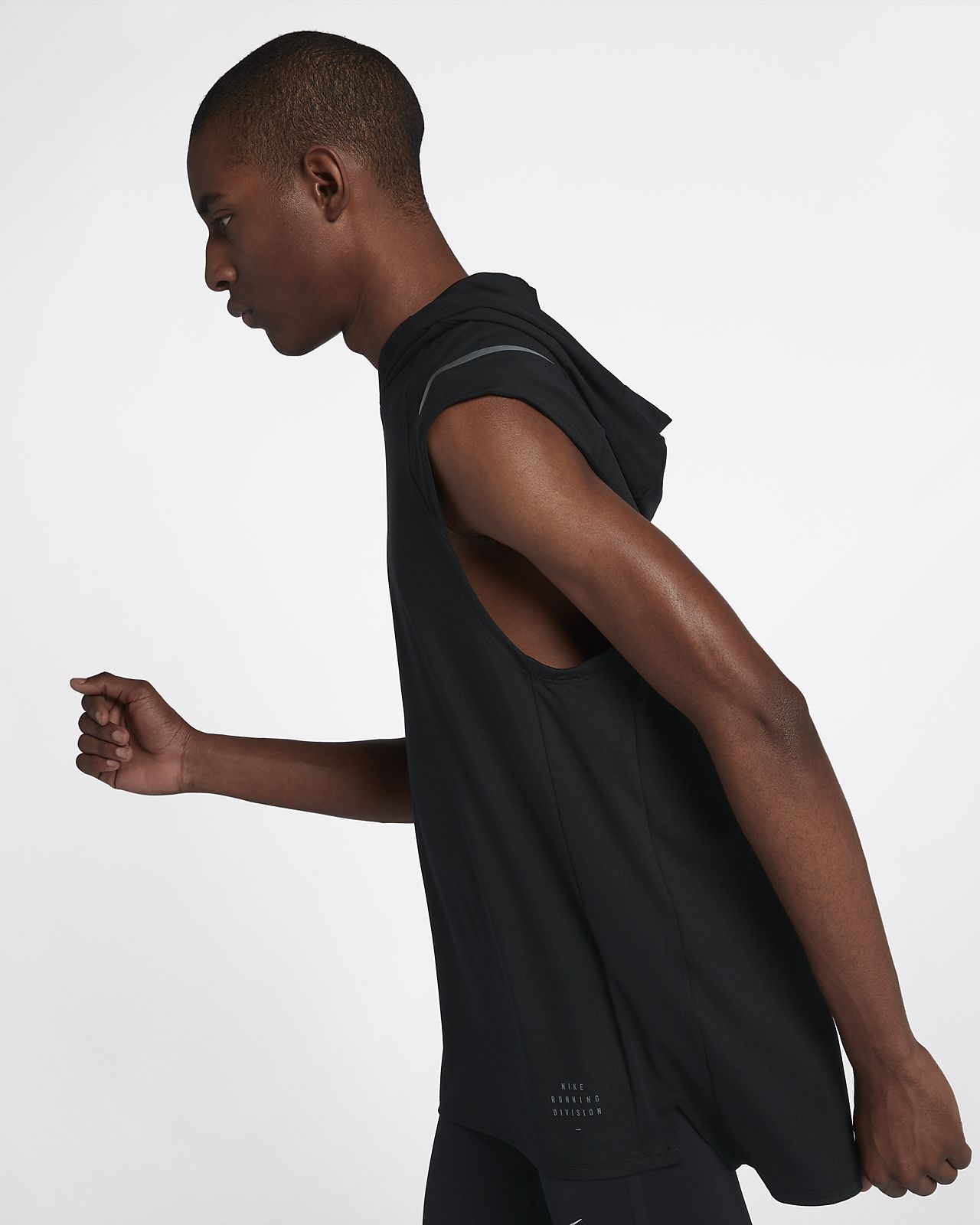 nike element sleeveless running hoodie mens