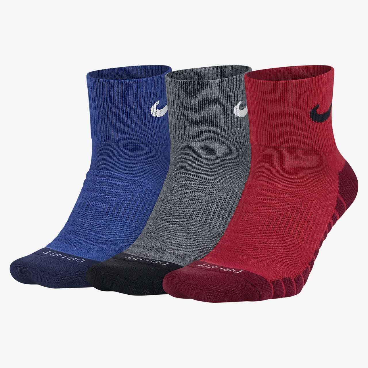 Nike Dry Cushion Quarter Training Socks (3 Pair).