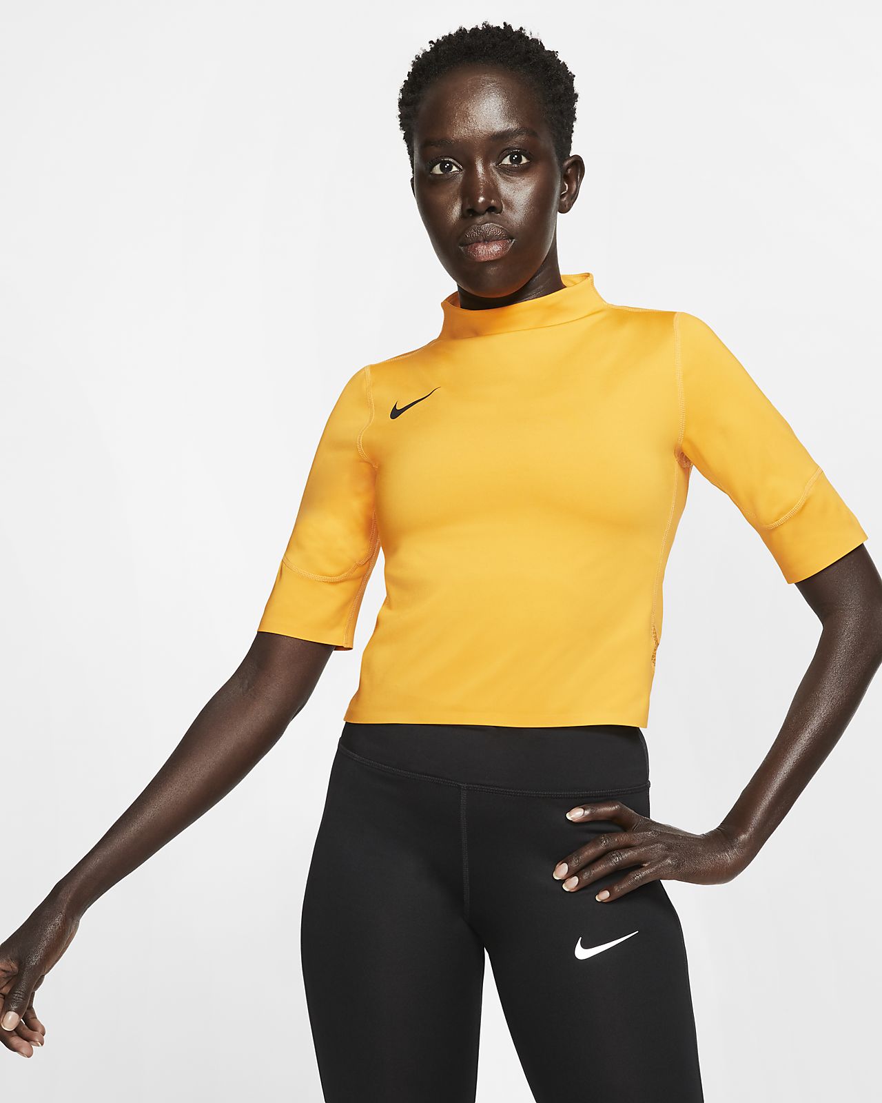 nike women's air short sleeve running crop top