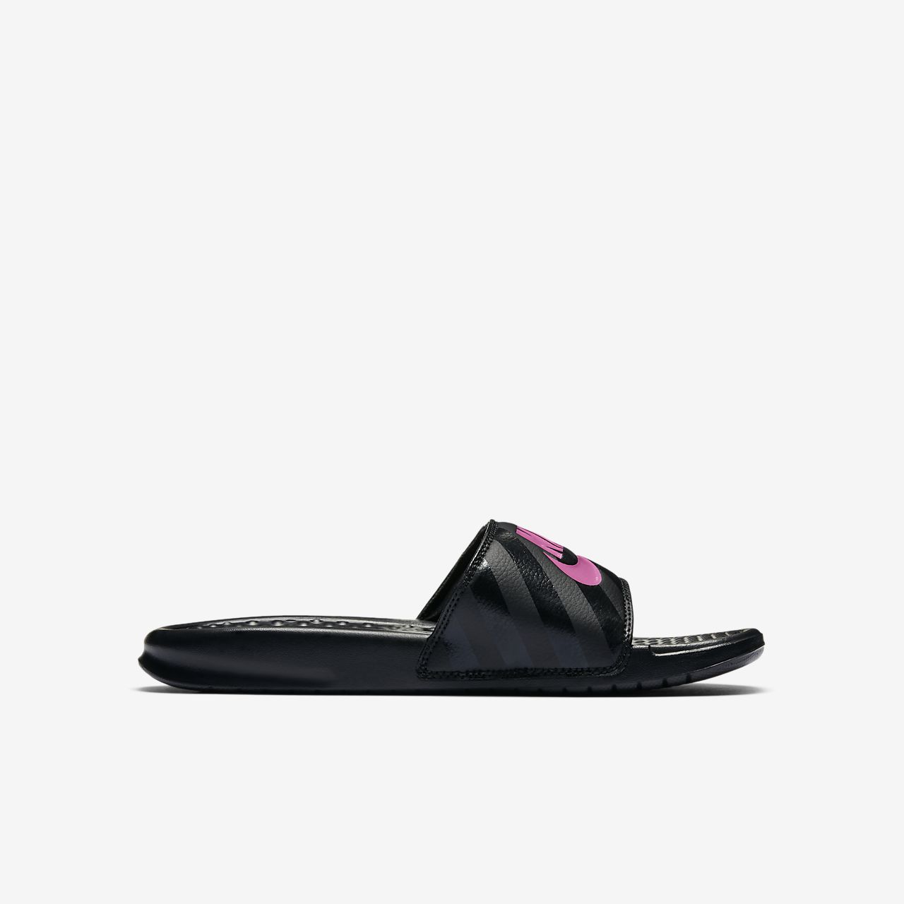pink and black nike sandals
