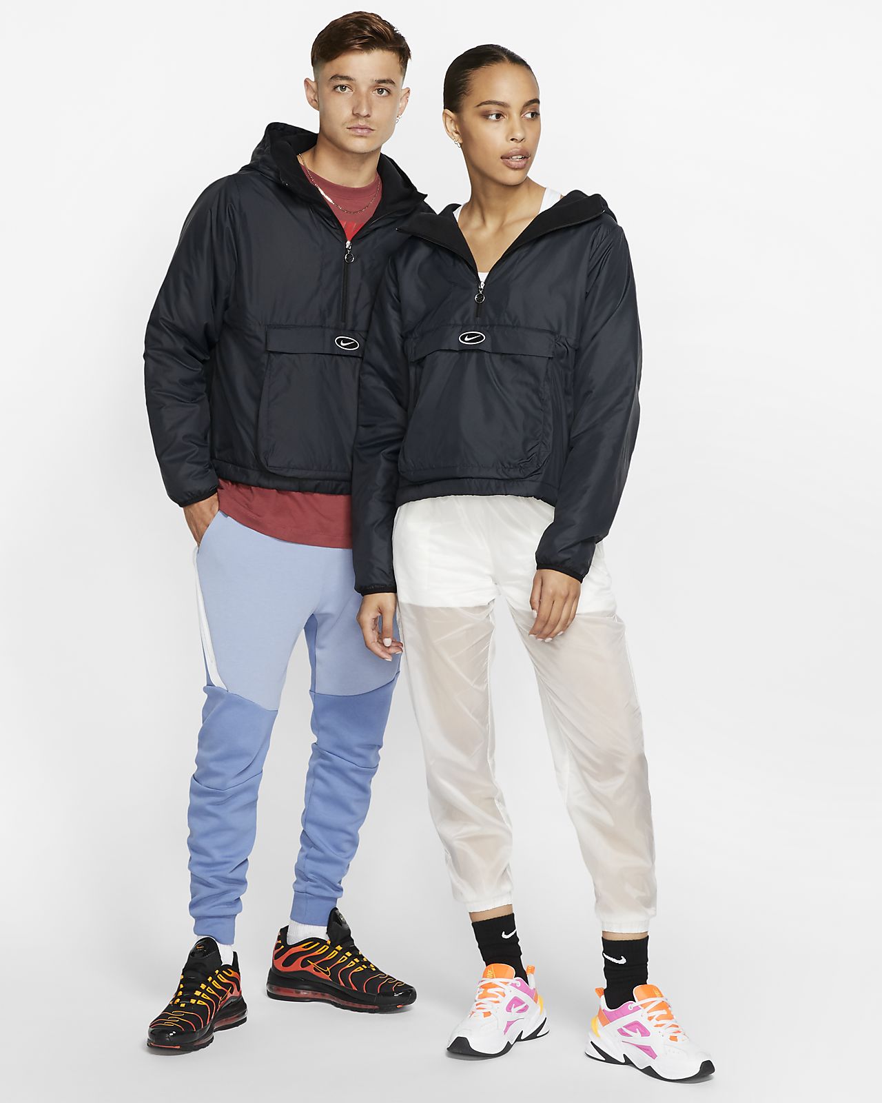 nike anorak windbreaker zwart