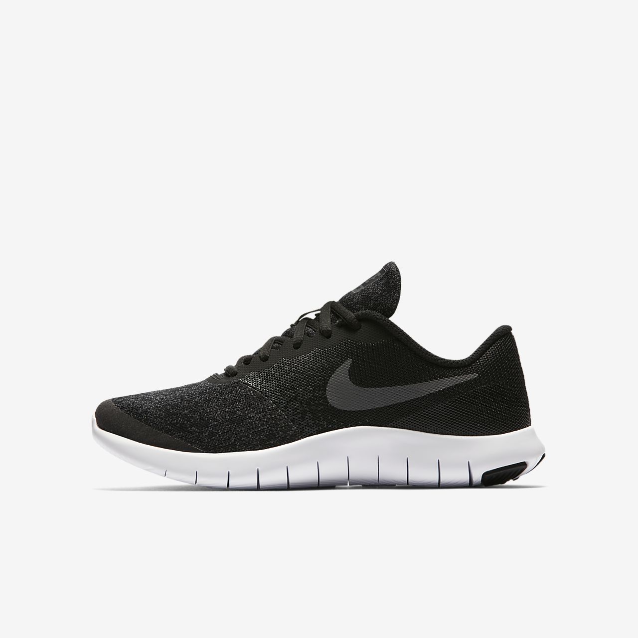 nike flex contact women's running shoes black and white