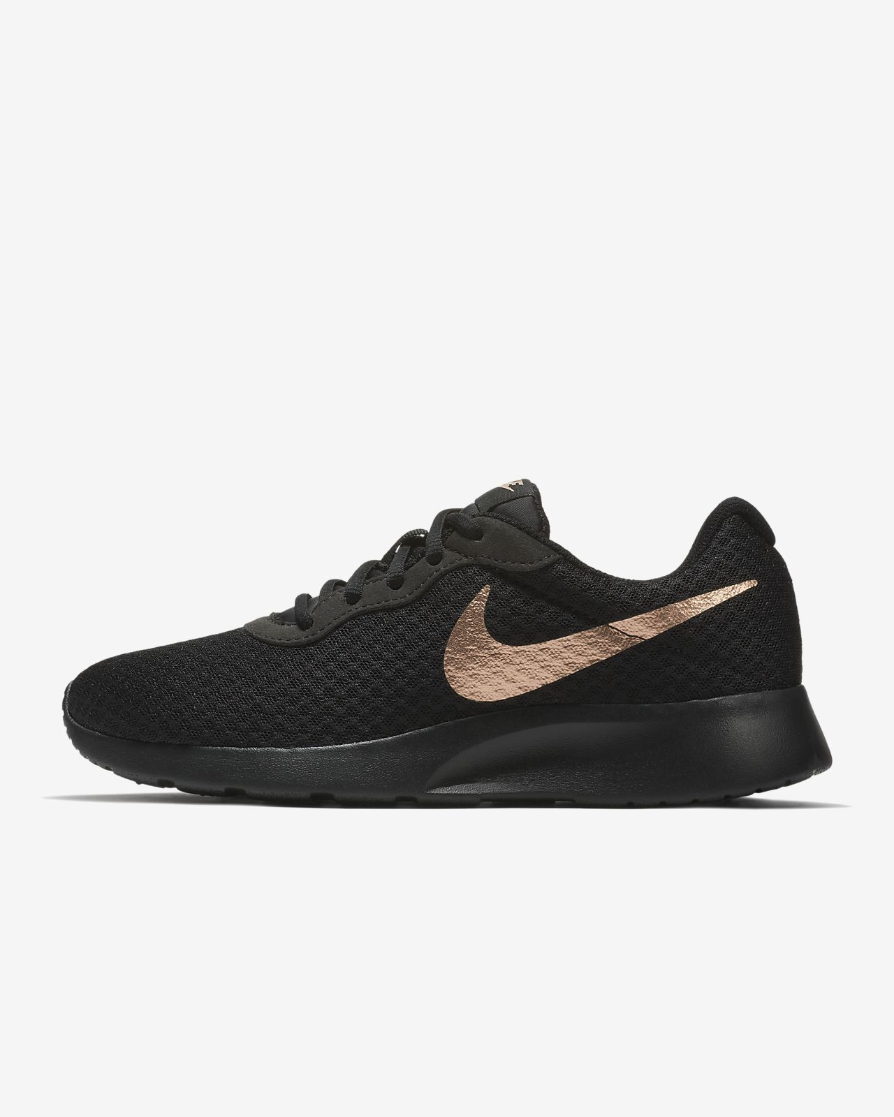 nike black trainers gold tick