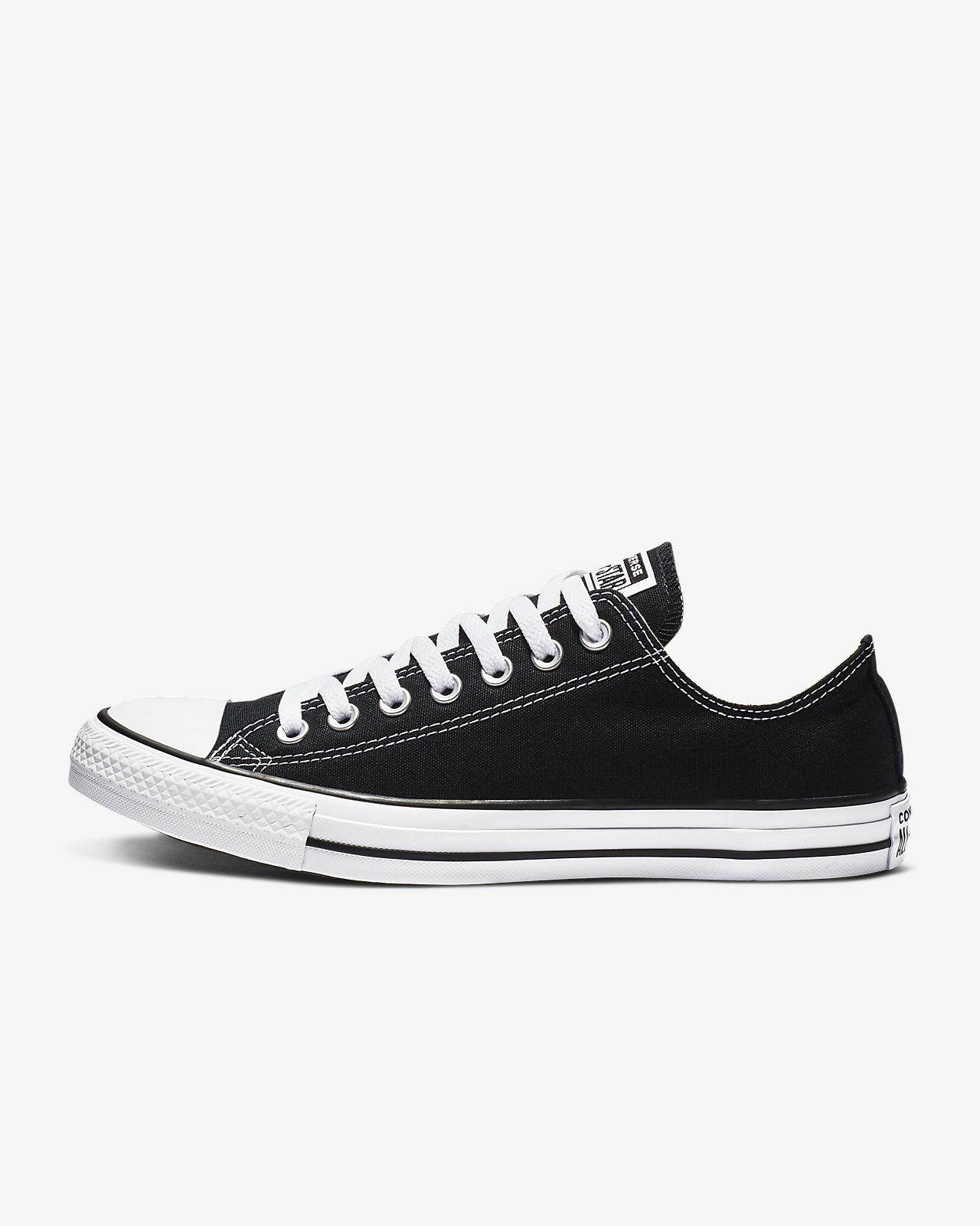 low top converse all black