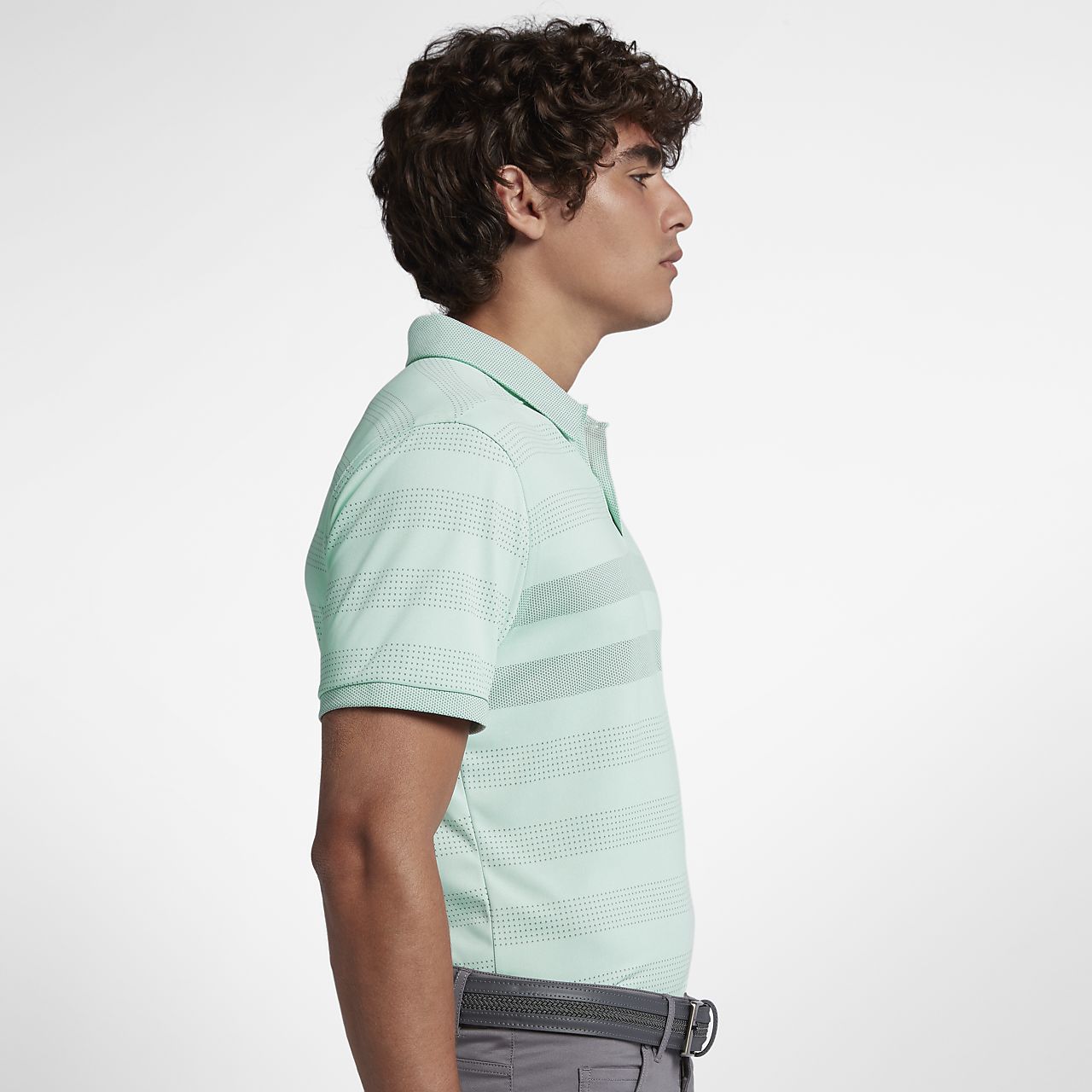 nike men's techknit stripe golf polo