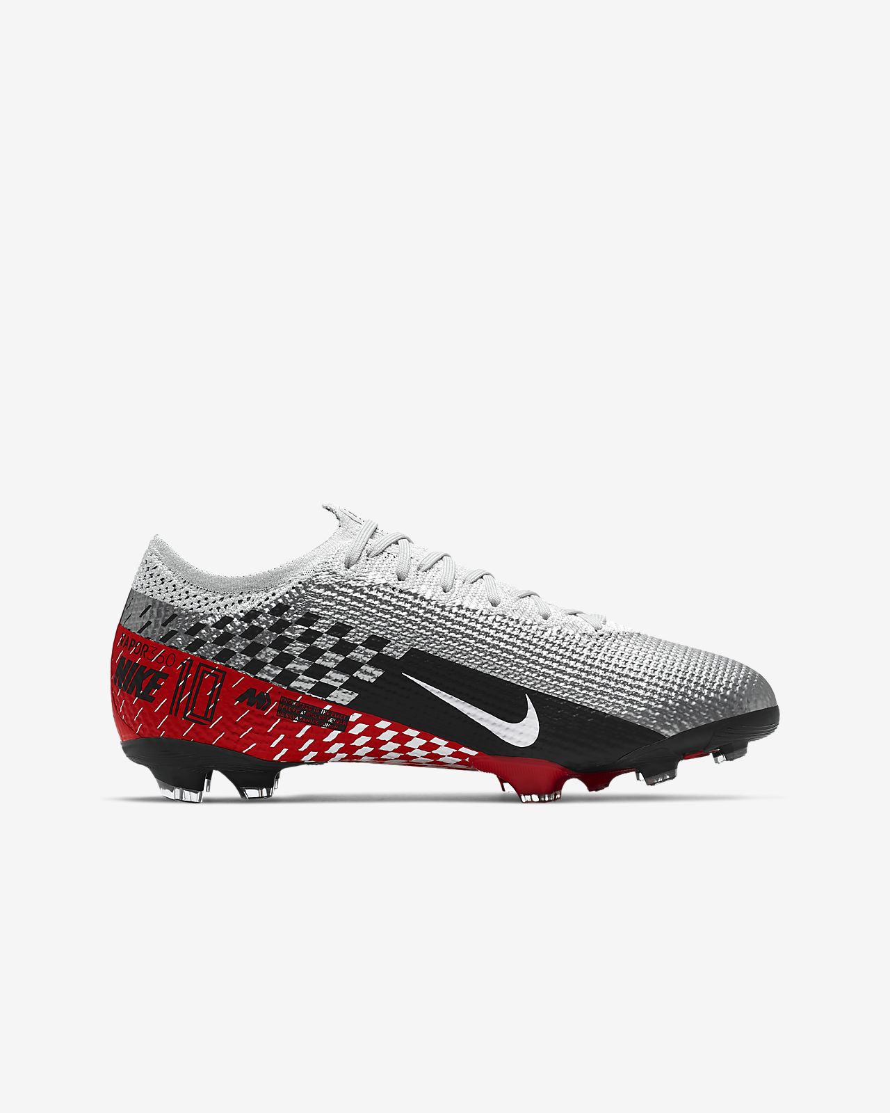 Zapatillas Nike Mercurial Vapor XIII Elite FG Neymar Platino Negro Rojo Zapatillas Nike Mercurial Vapor XIII Elite FG Neymar Platino Negro Rojo