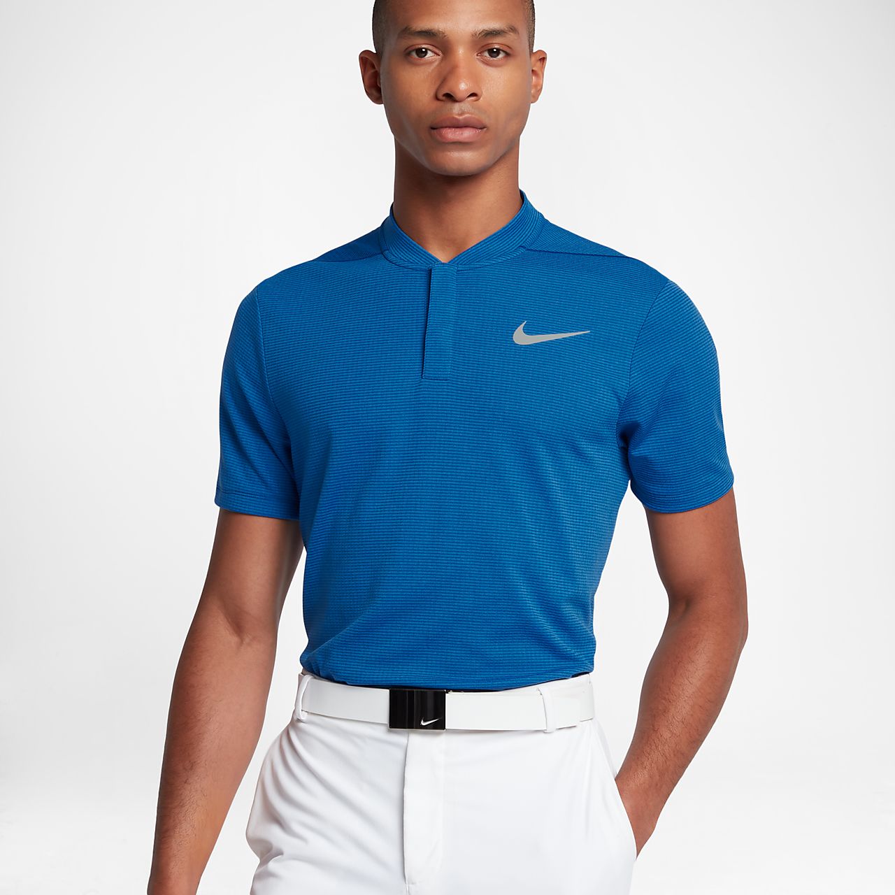 collarless nike golf shirt