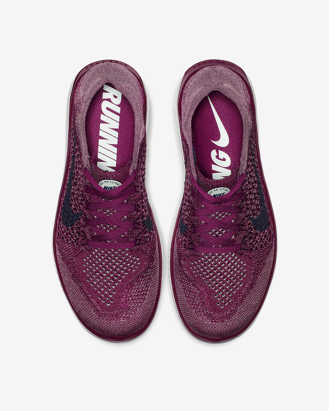 women's free rn flyknit 2018 lace up sneakers