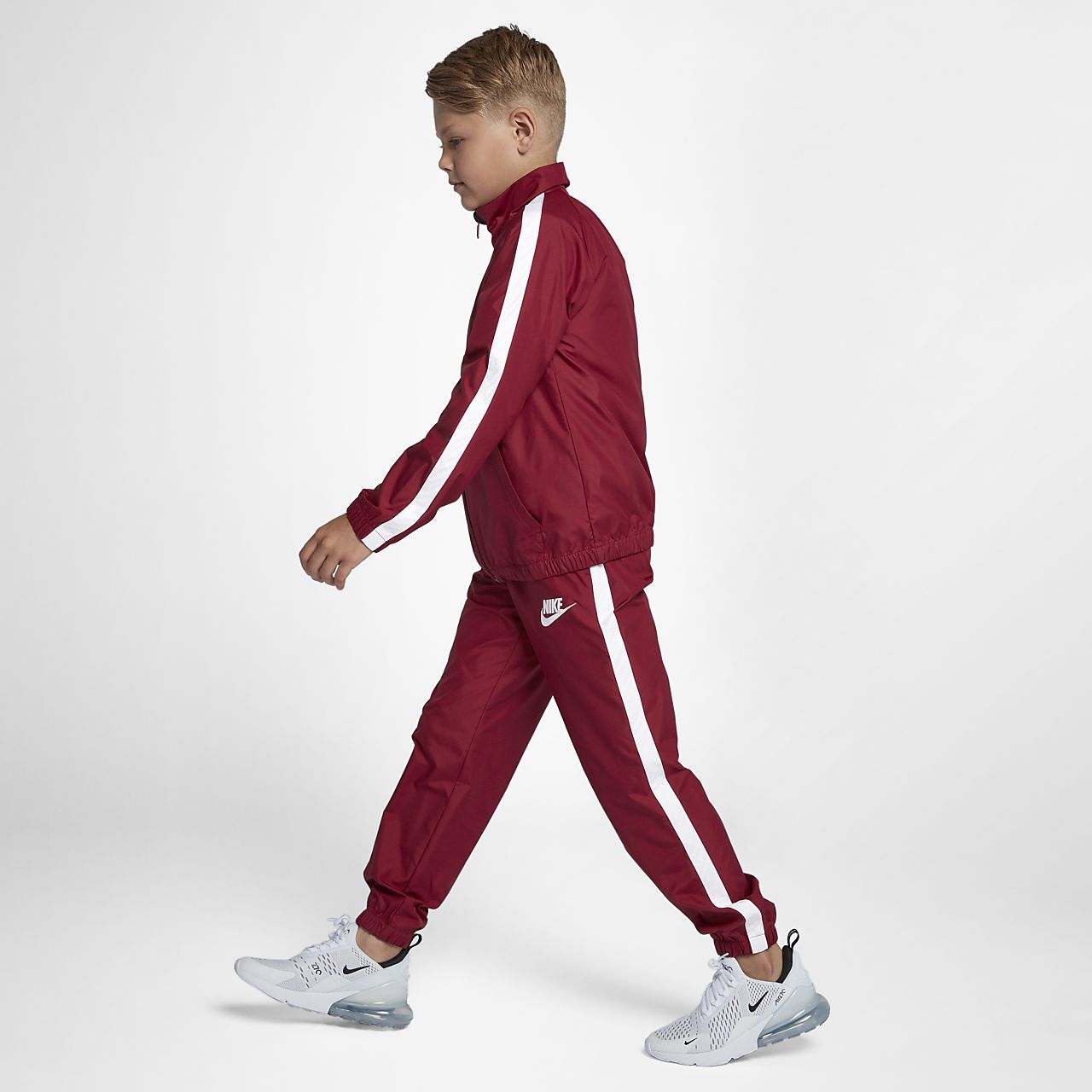 red nike tracksuit boys