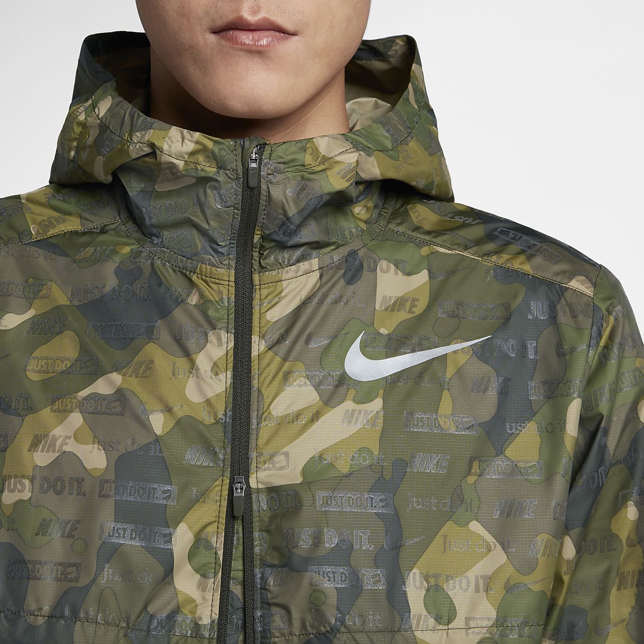 nike camo running jacket