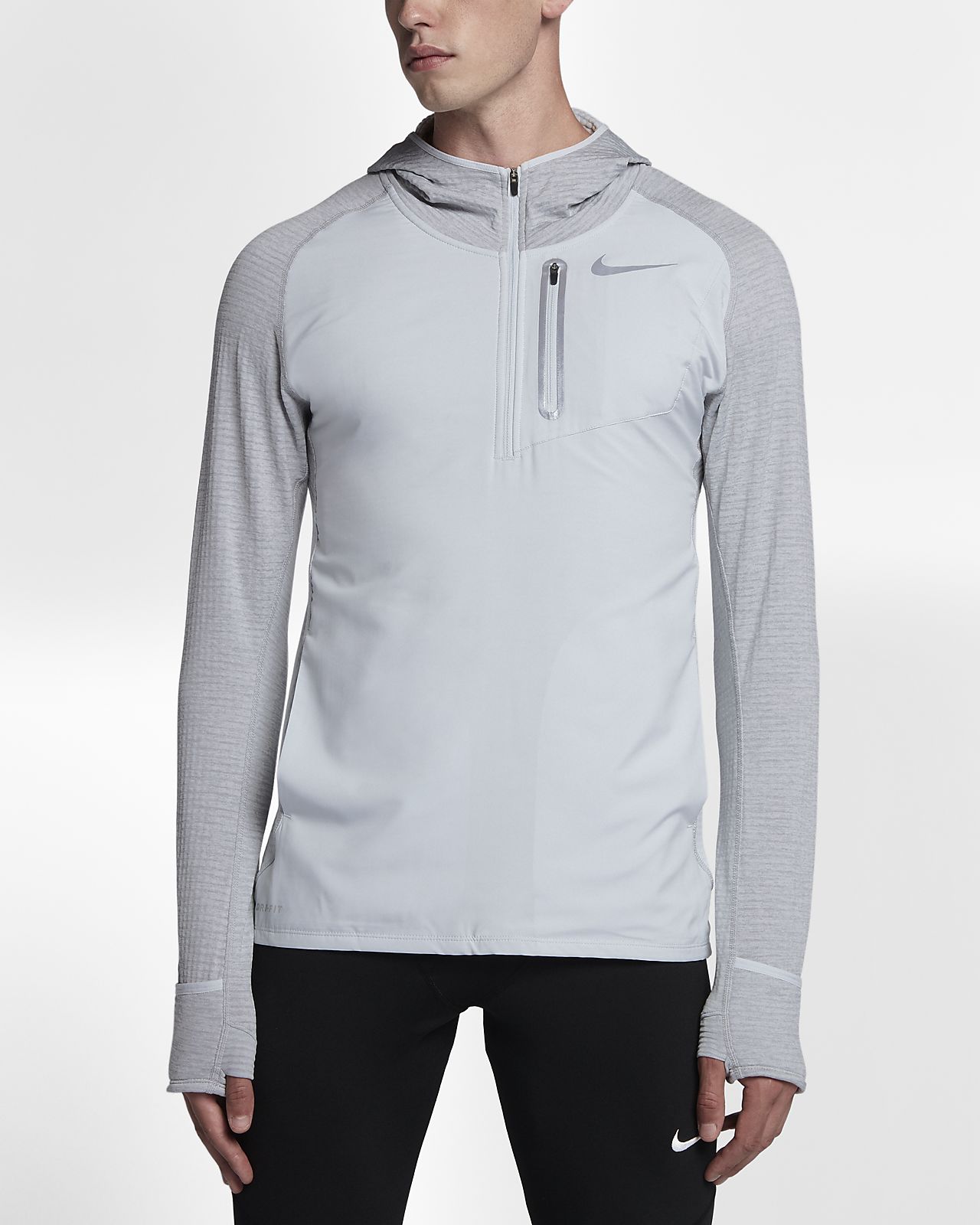 nike grey half zip hoodie