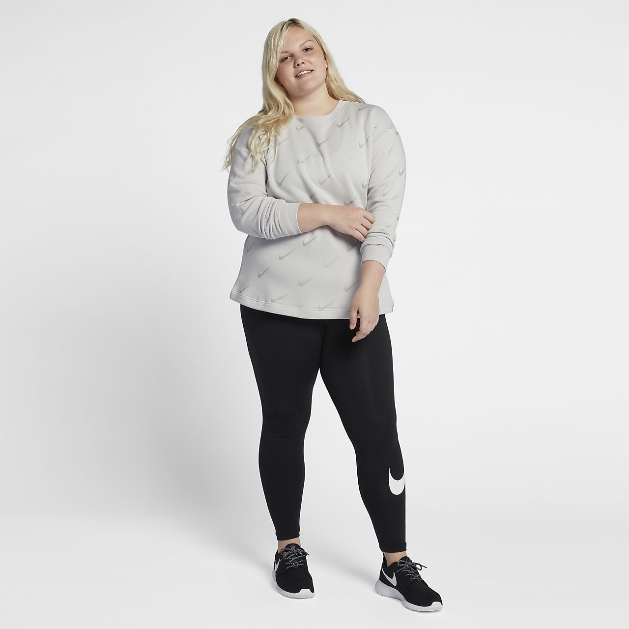 nike sportswear rally women's print metallic crew