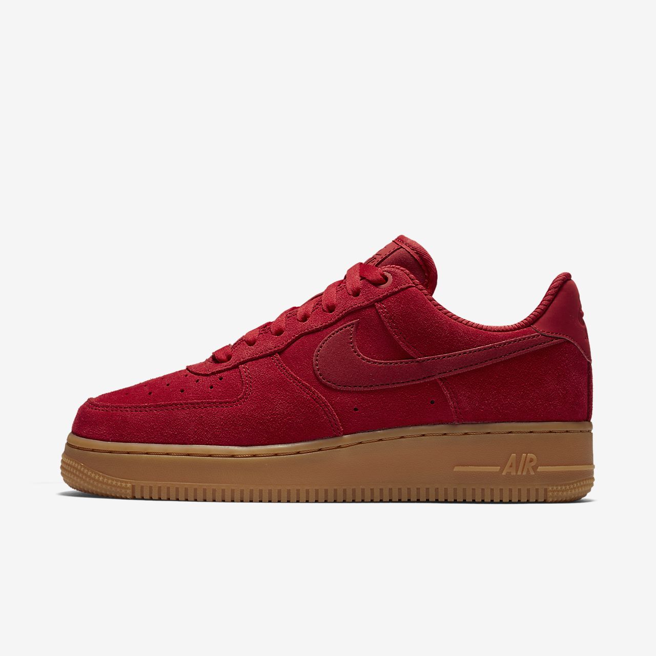 red suede air force 1 gum bottom