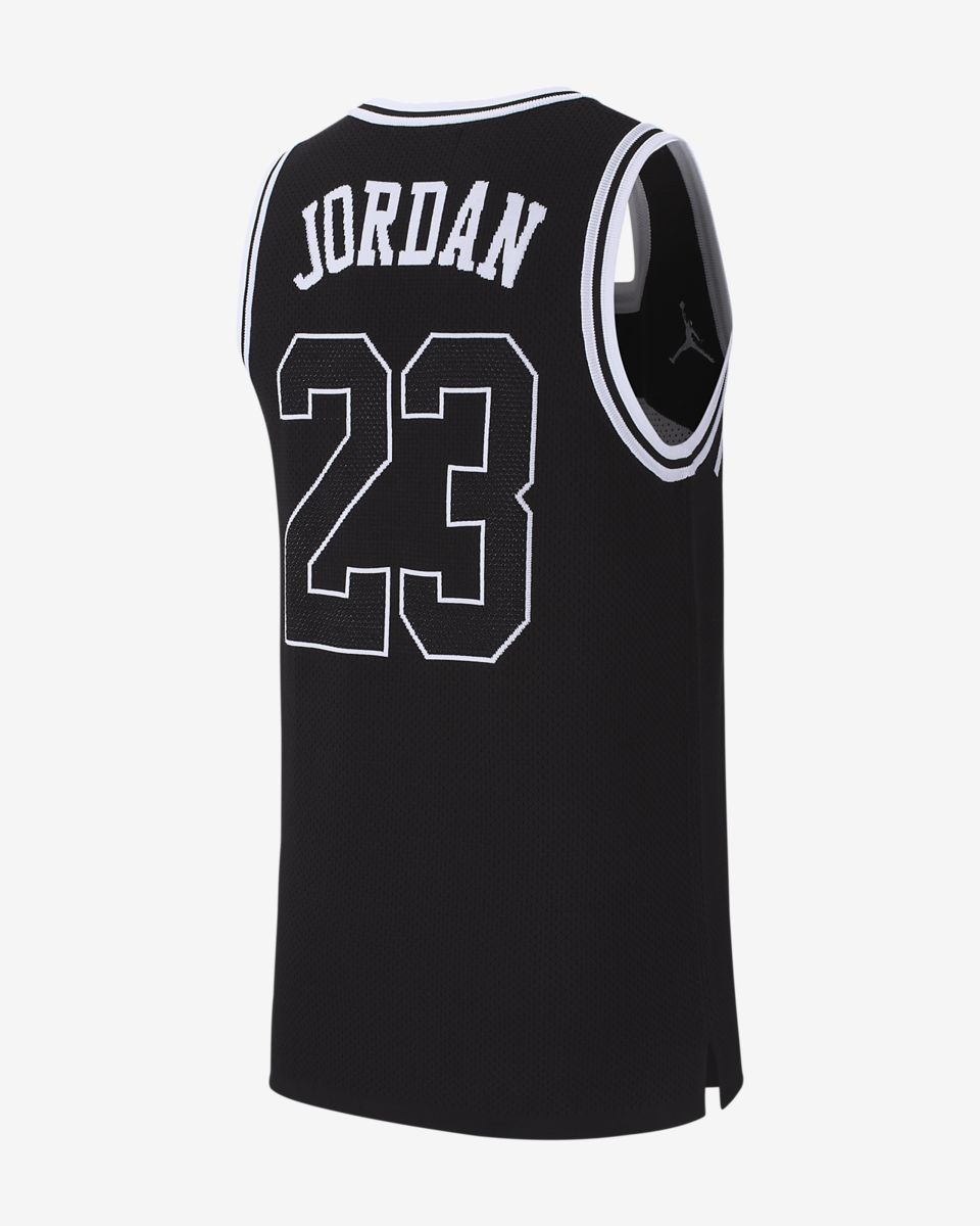black and white jordan jersey